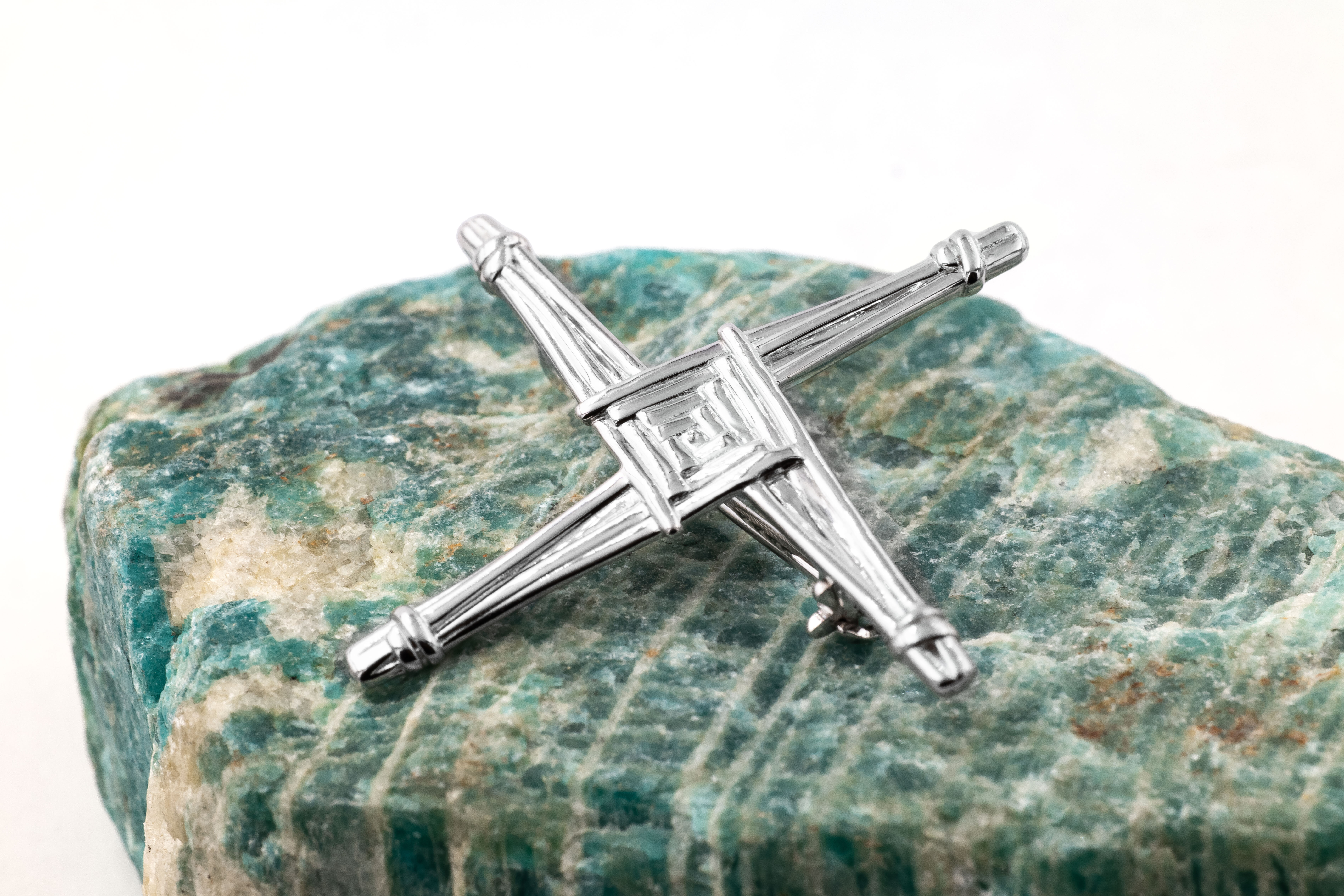 Irish Sterling Silver St Brigids Cross Gift Set With a Polished Finish