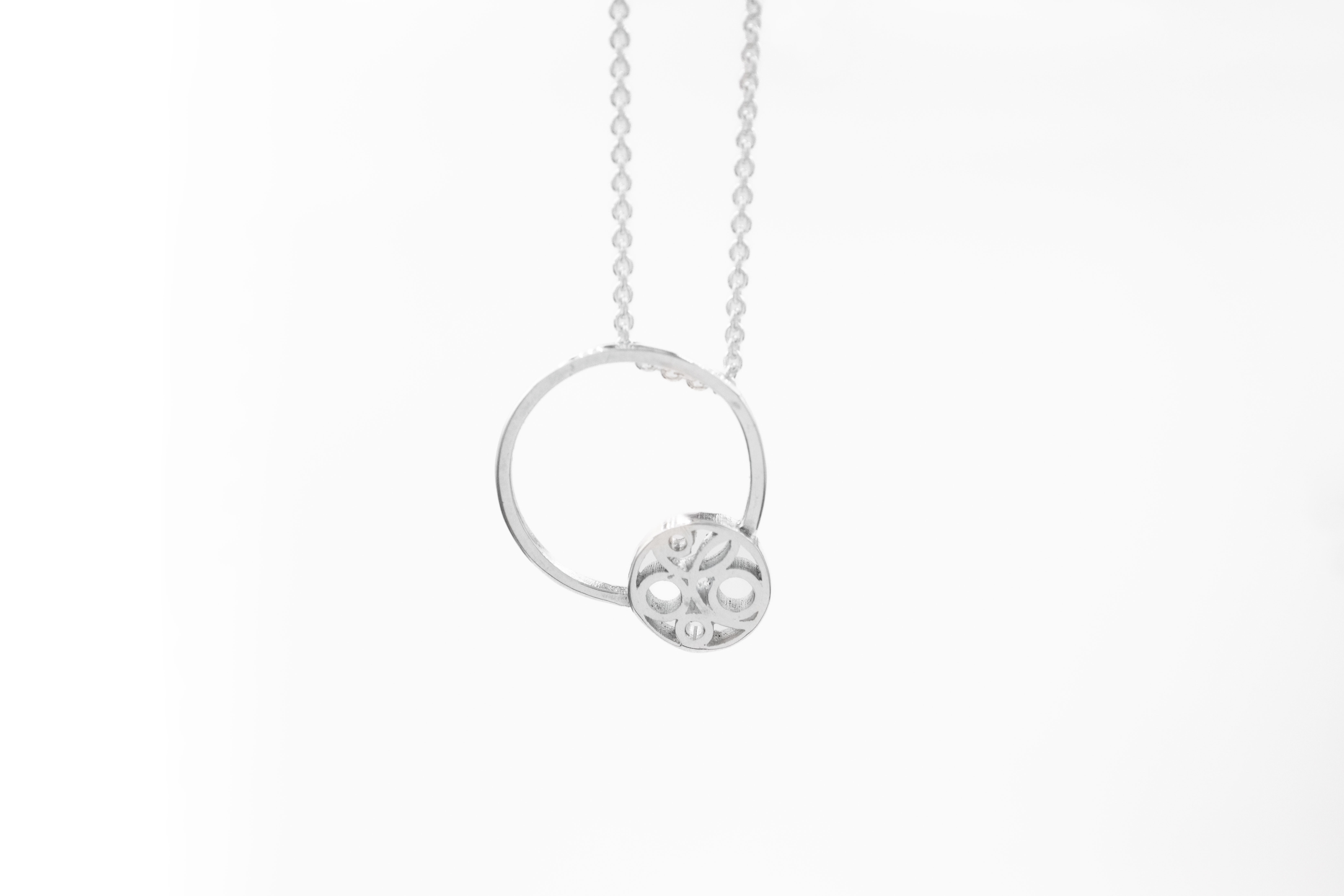 Womens Large Folklore Necklace in Real Sterling Silver