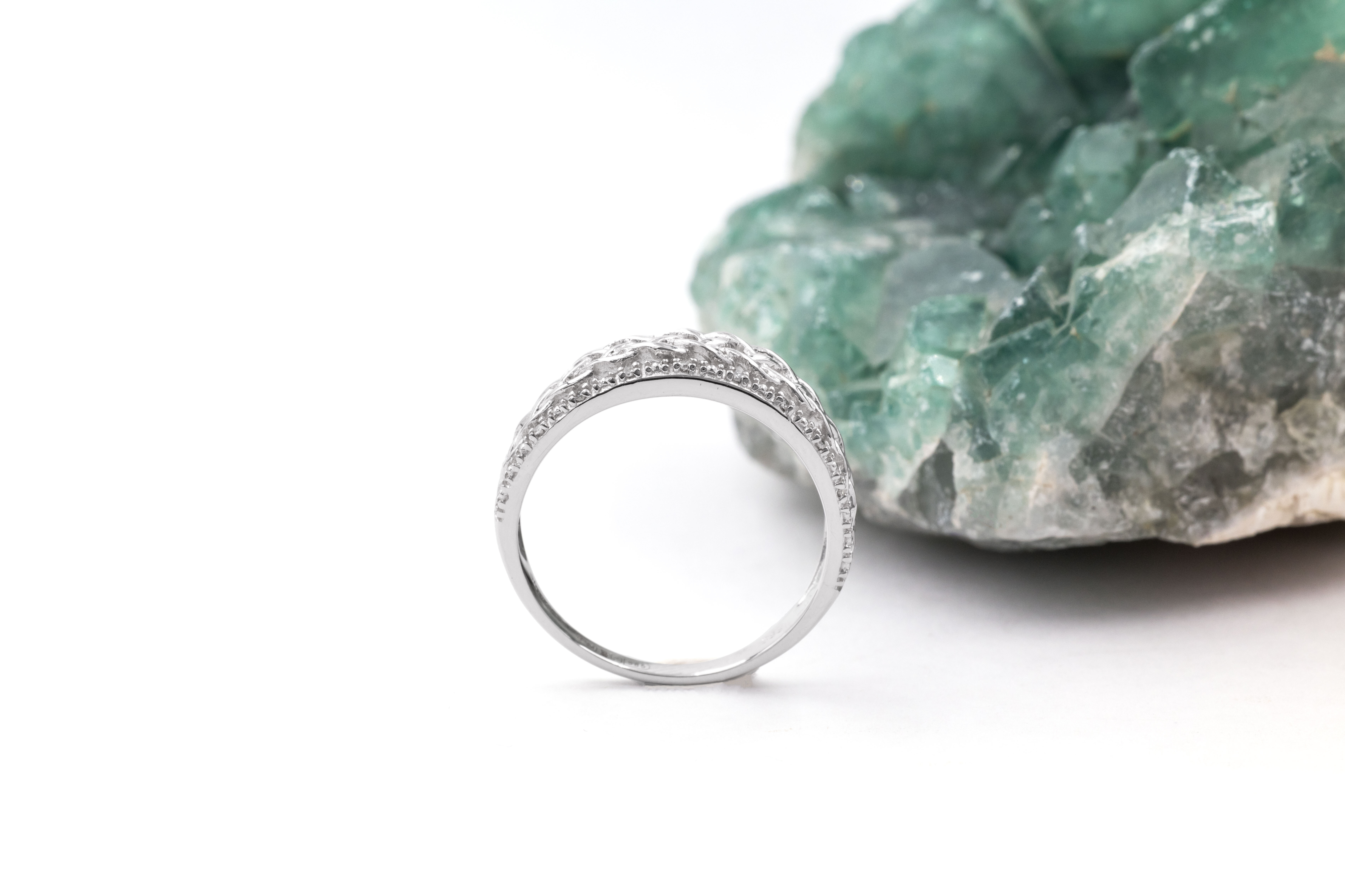 Womens Irish Polished 14K White Gold Celtic Knot 7.0mm Ring