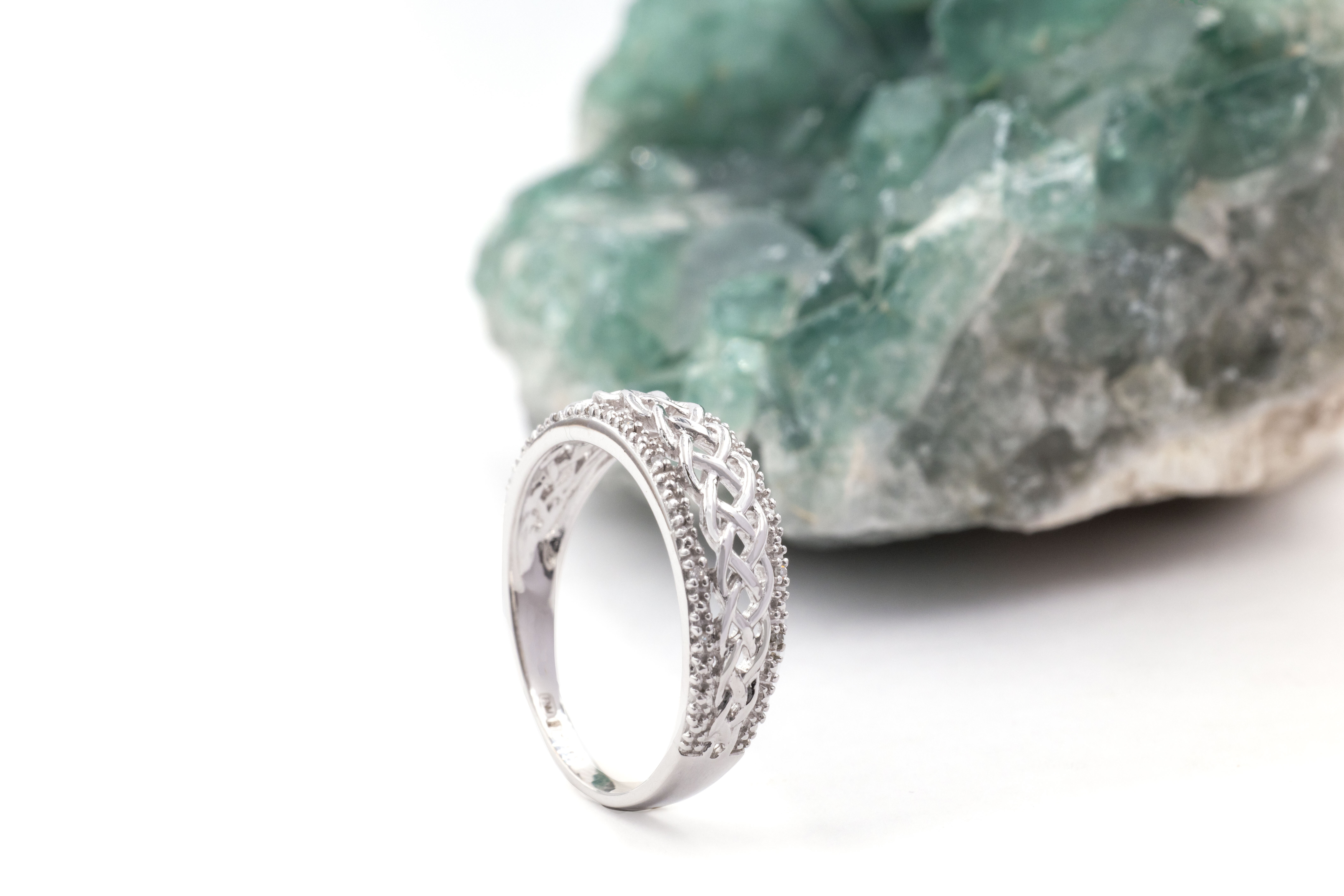 Genuine White Gold Celtic Knot 7.0mm Ring With a Polished Finish For Women