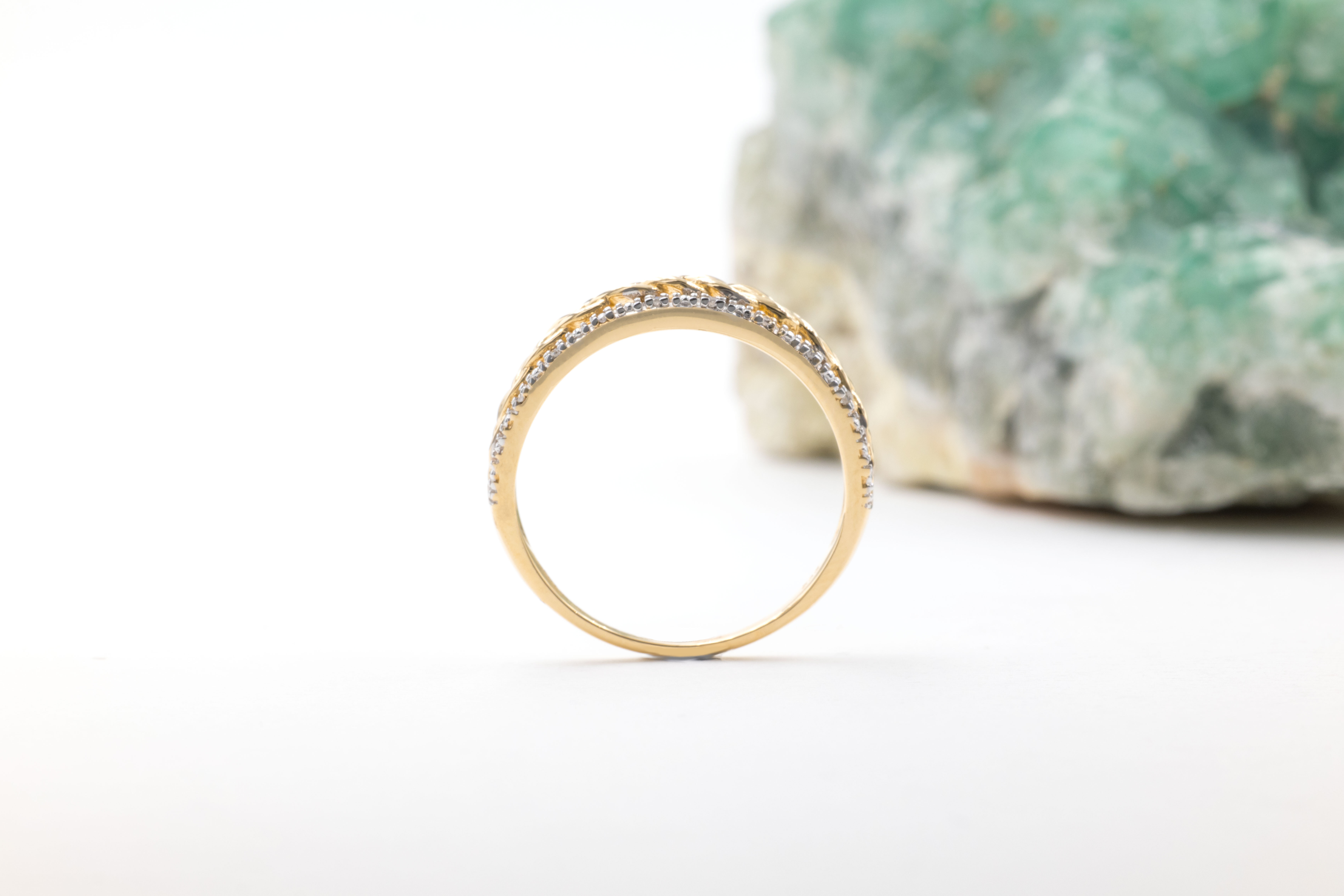 Authentic 14K Yellow Gold Celtic Knot Wedding Ring For Women With a Polished Finish