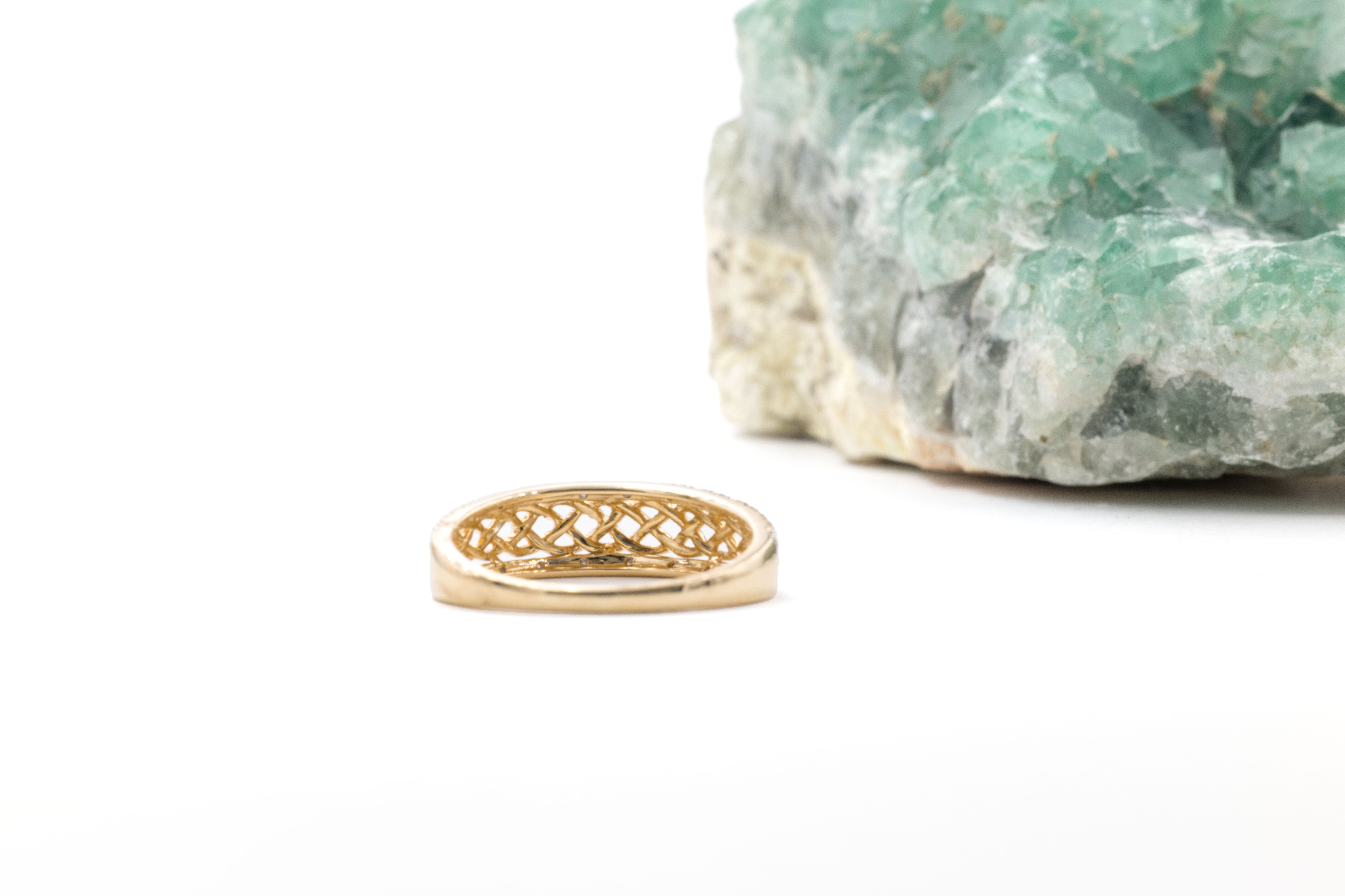 Womens Polished Yellow Gold Celtic Knot Ring