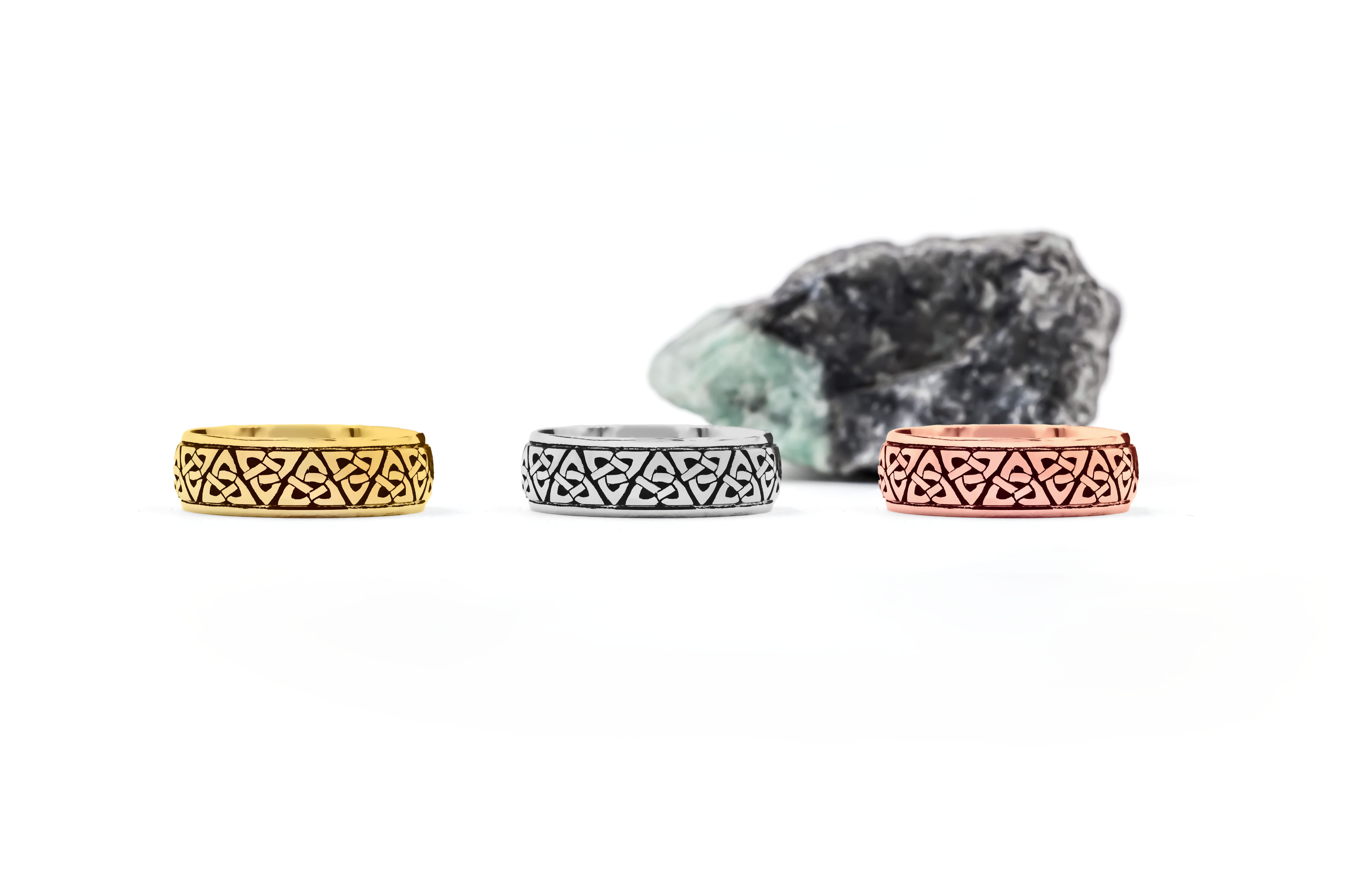 Genuine White Gold Trinity Knot 7.0mm Ring