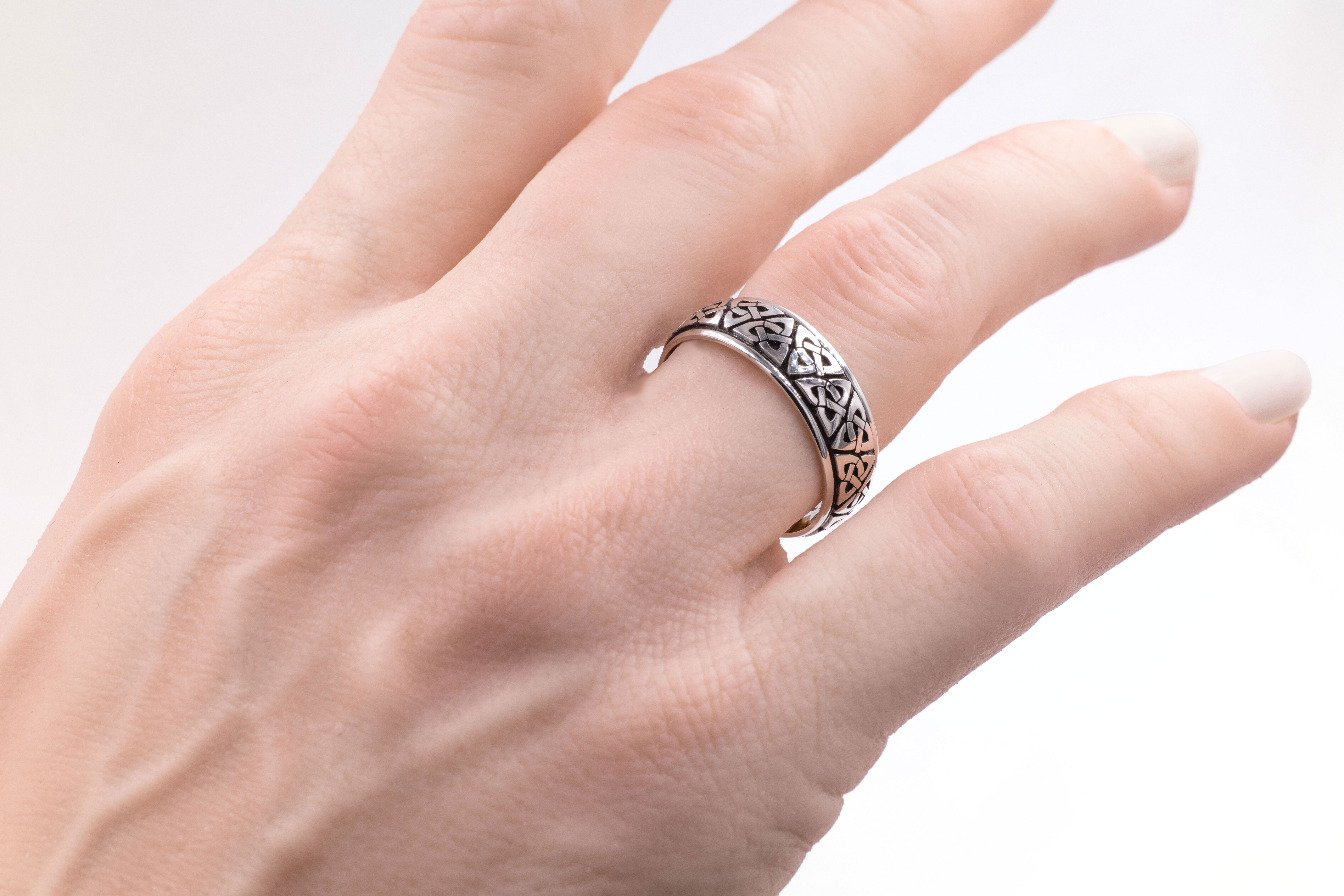 Irish White Gold Trinity Knot Ring