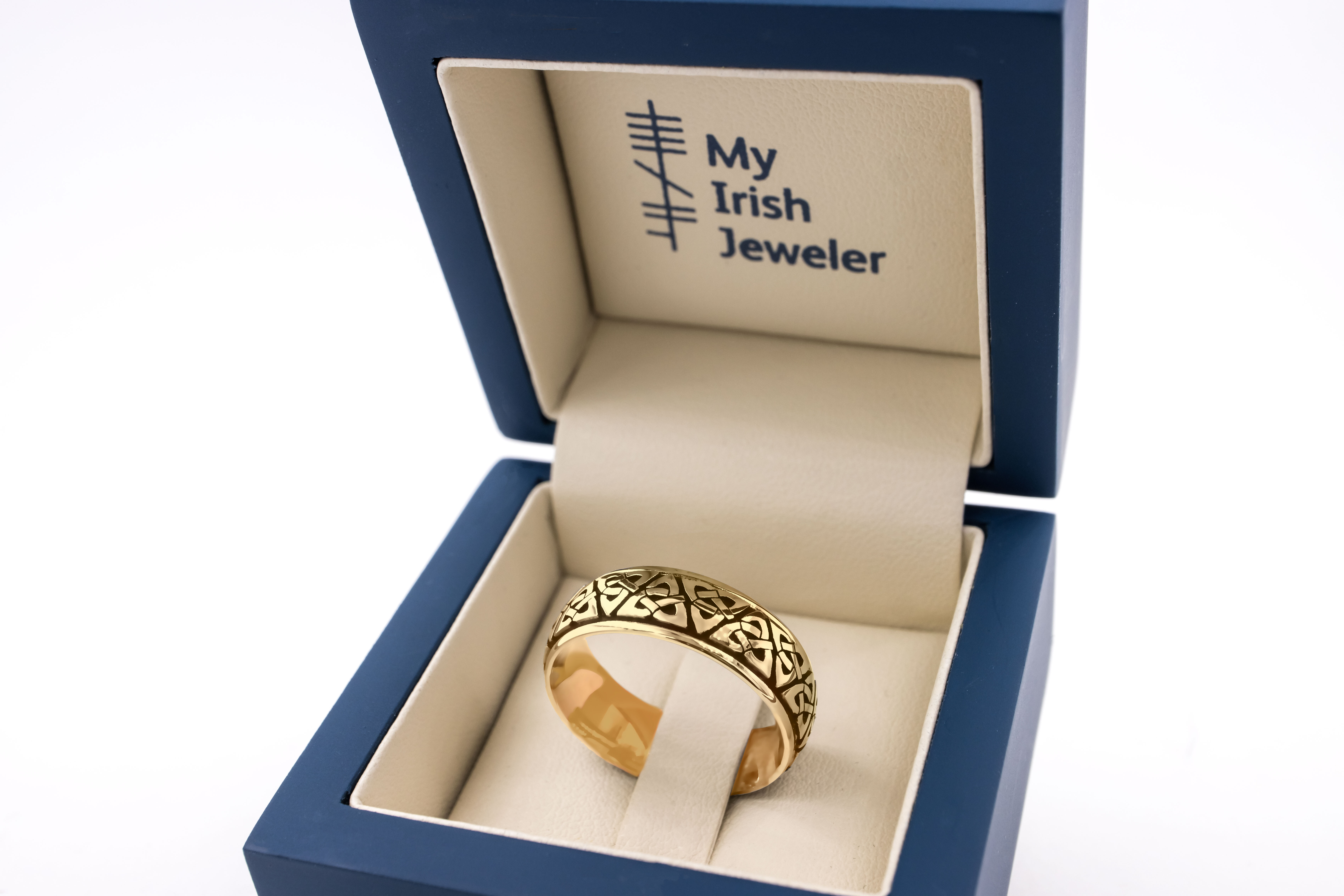 Real Yellow Gold Trinity Knot Wedding Ring
