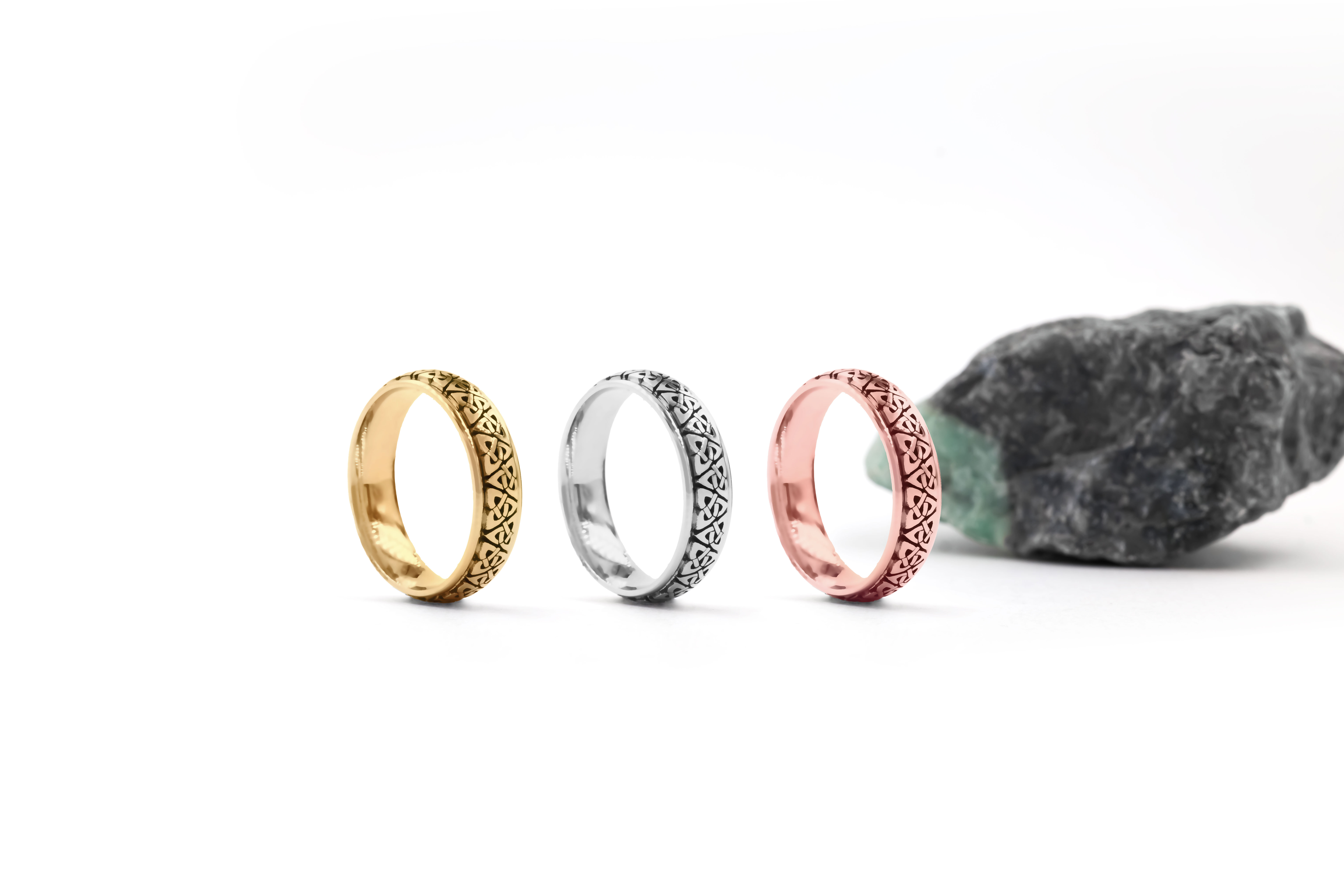 9K Yellow Gold Trinity Knot Wedding Ring