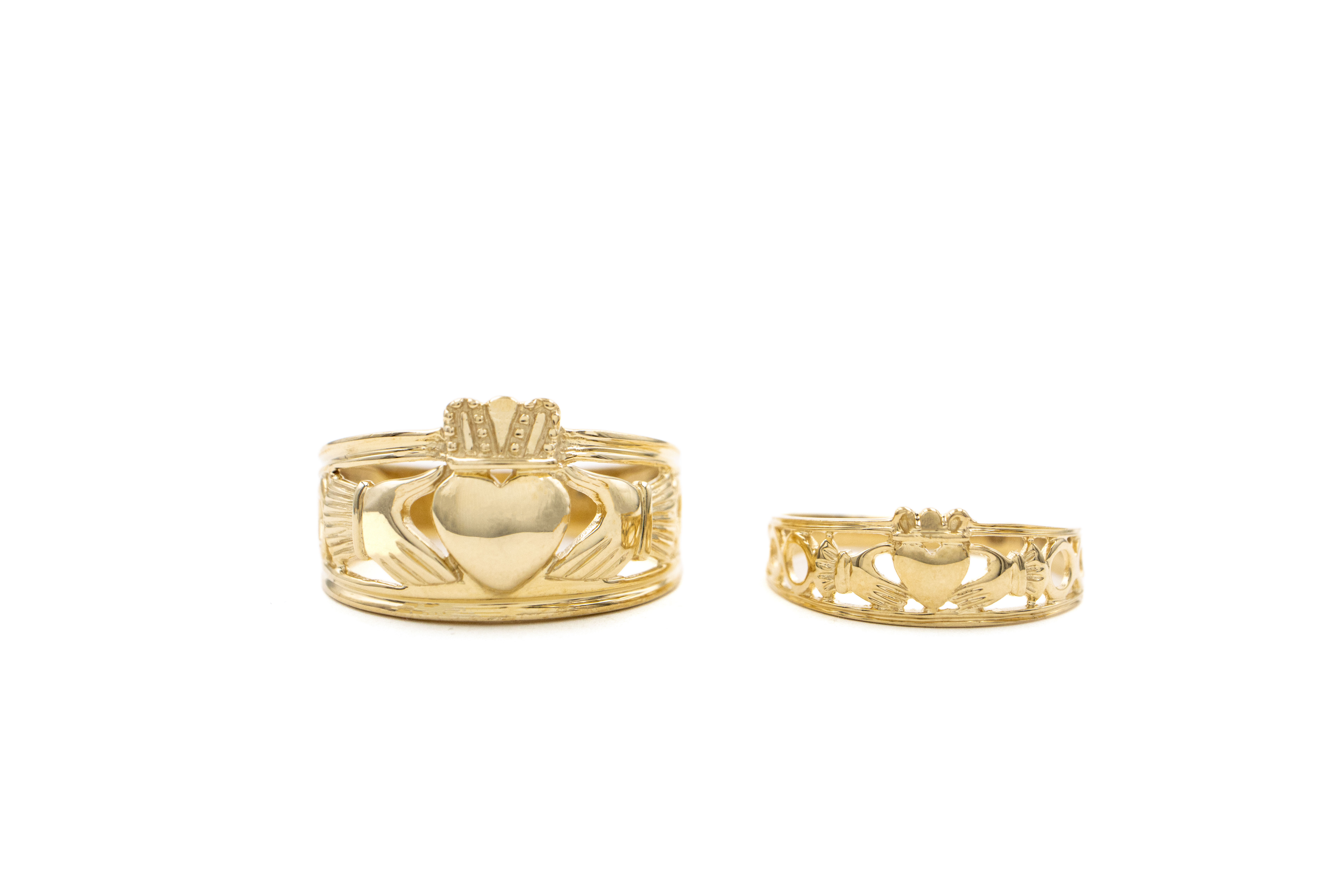 Romantic 9K Yellow Gold Claddagh Ring For Women