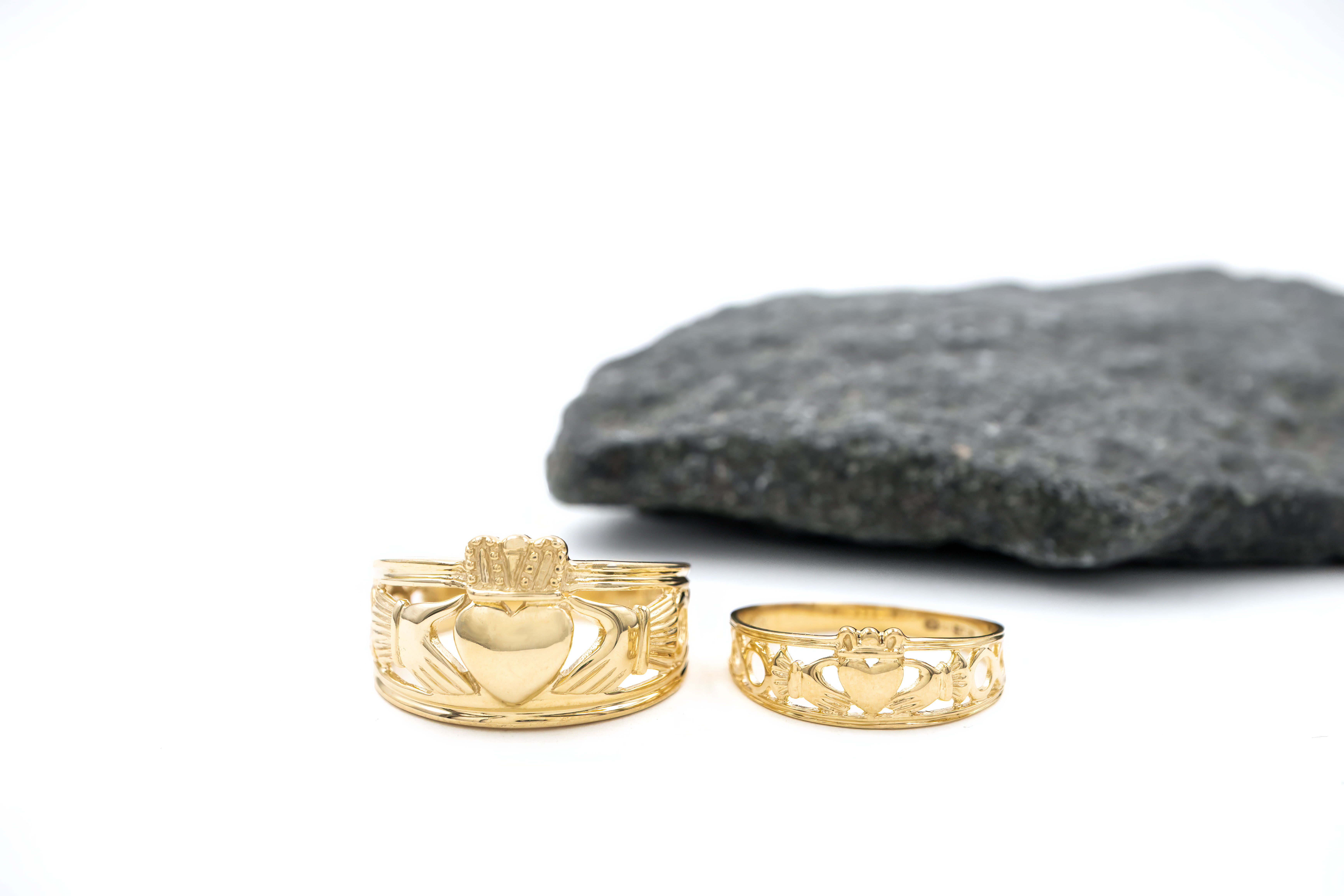 Authentic Yellow Gold Claddagh 8.0mm Ring For Women