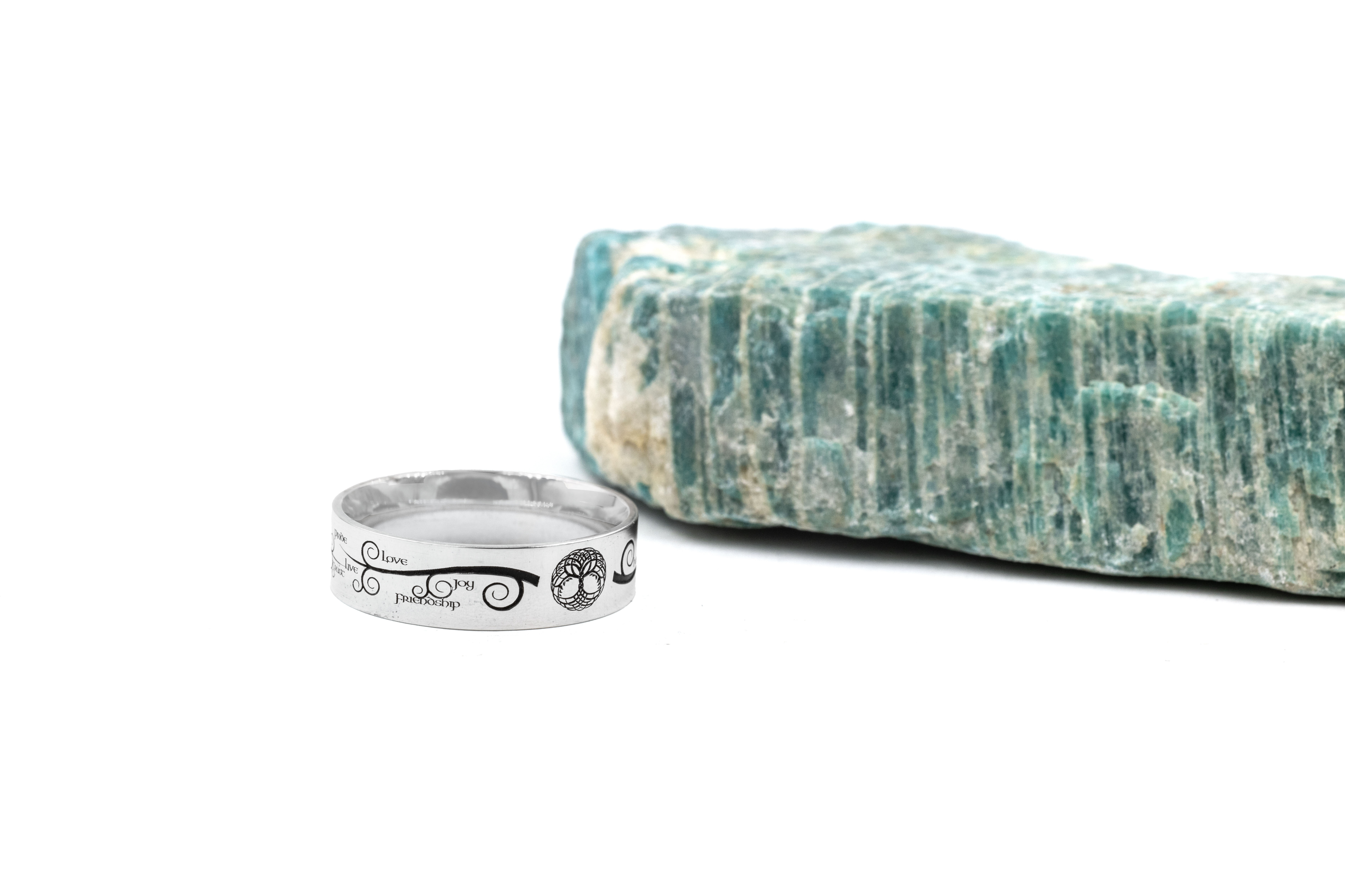 Striking Sterling Silver Tree of Life 5.2mm Ring