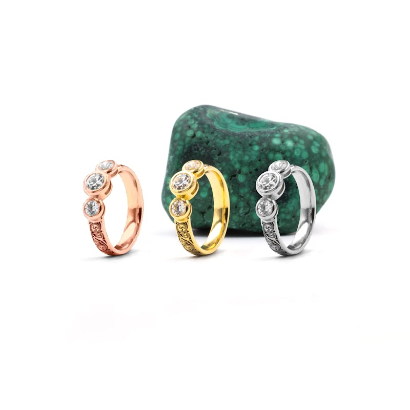 Womens Irish Cerin White Gold Triskele & Celtic Knot 0.50ct Lab Grown Diamond Engagement Ring