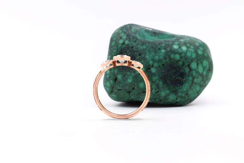 Genuine Rose Gold Triskele & Celtic Knot Ring For Women With a Cerin Finish