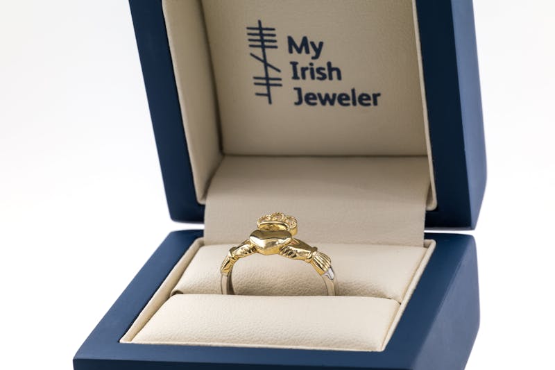 Womens Claddagh Gift Set in Sterling Silver & 10K Yellow Gold With a Polished Finish
