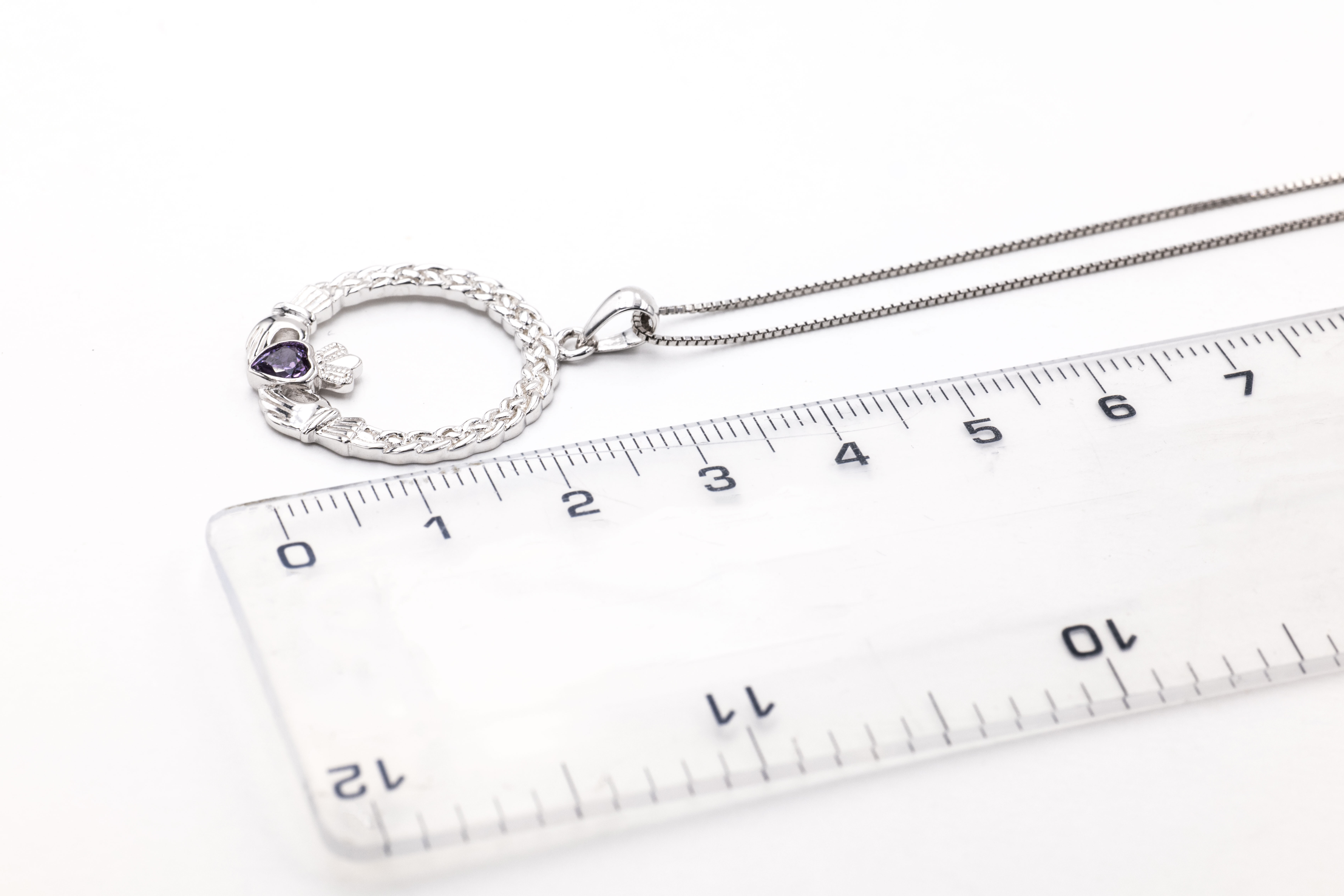 Real Sterling Silver Claddagh Necklace For Women With a Polished Finish