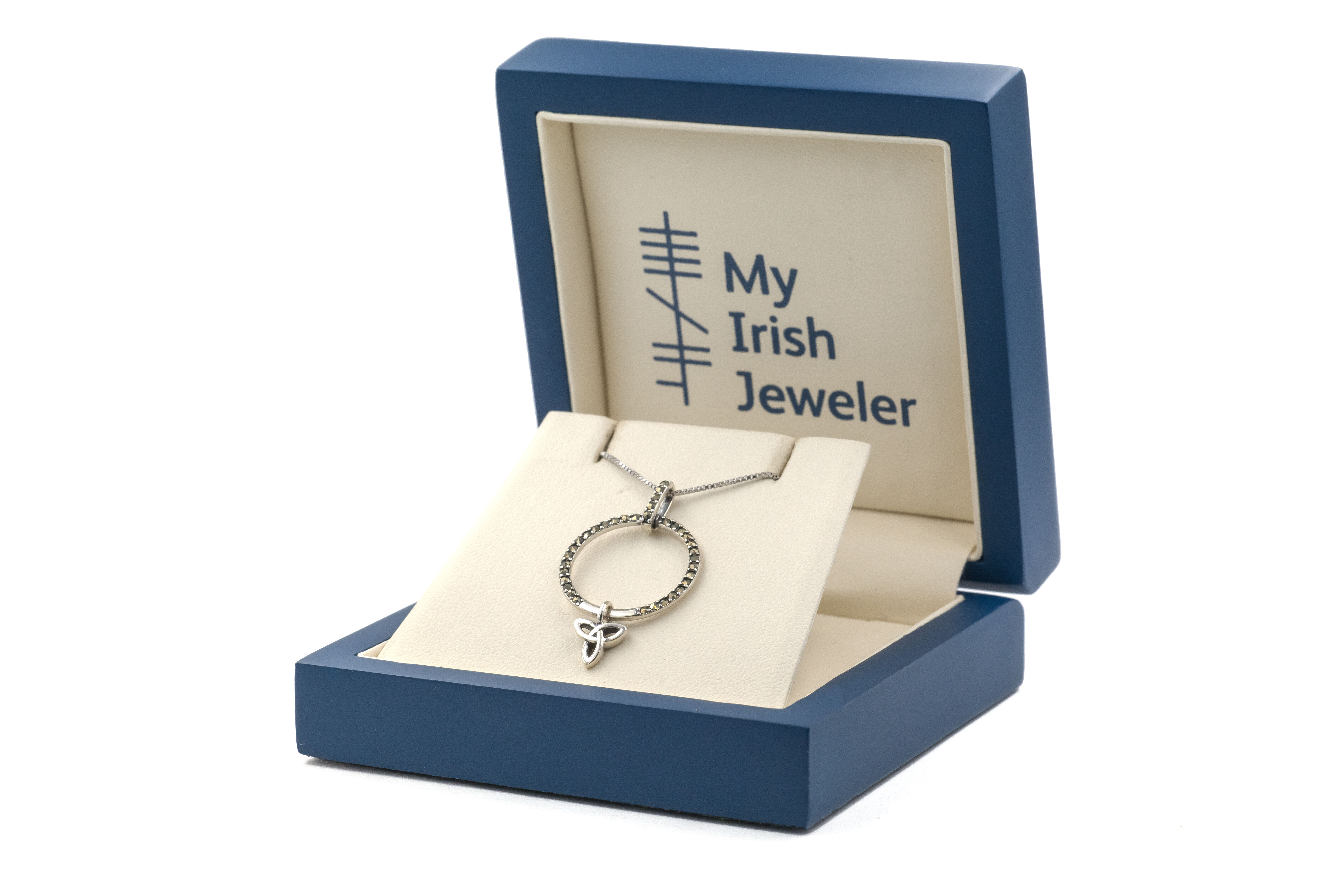 Womens Trinity Knot Necklace in Sterling Silver With a Polished Finish