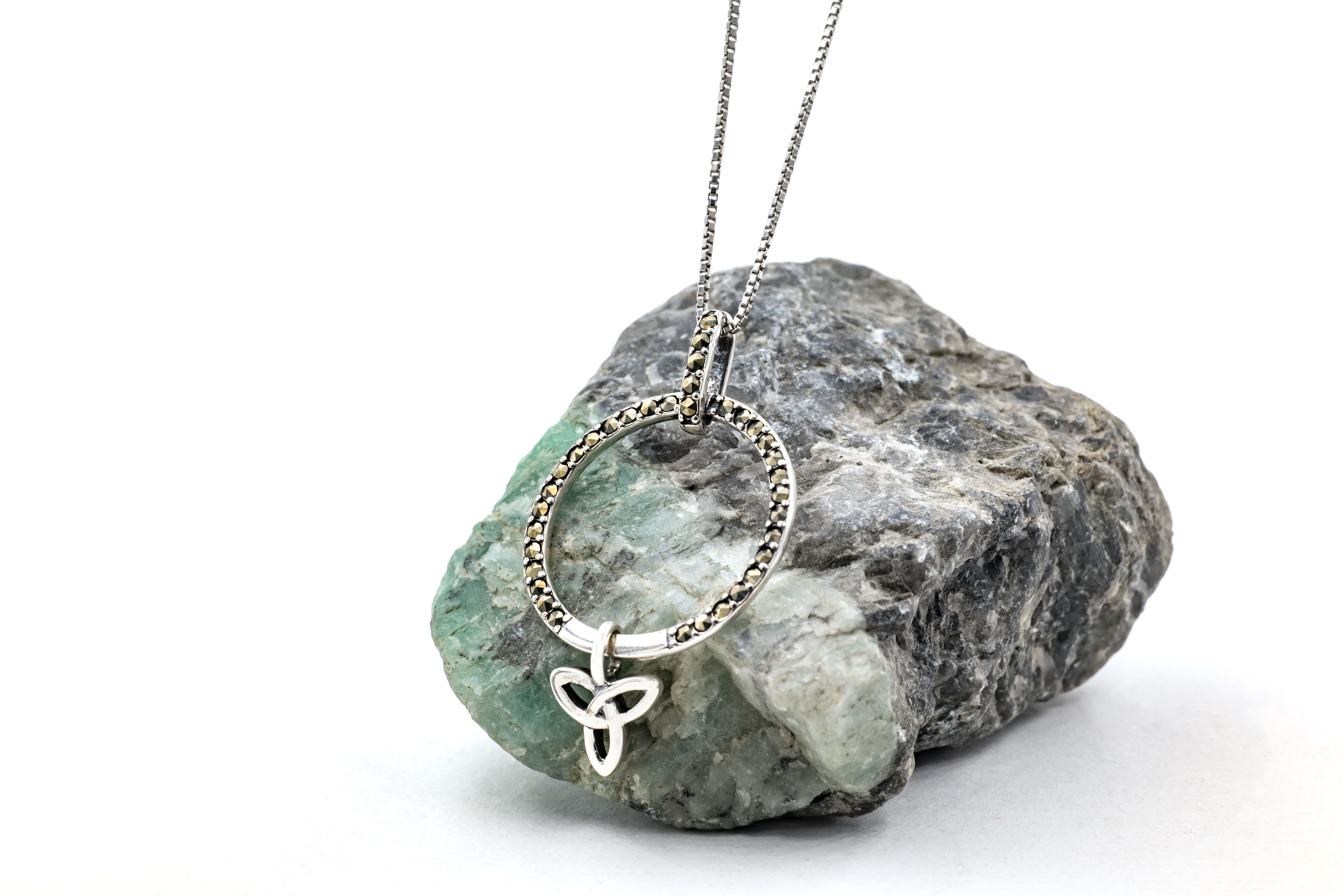 Gorgeous Sterling Silver Trinity Knot Necklace With a Polished Finish For Women