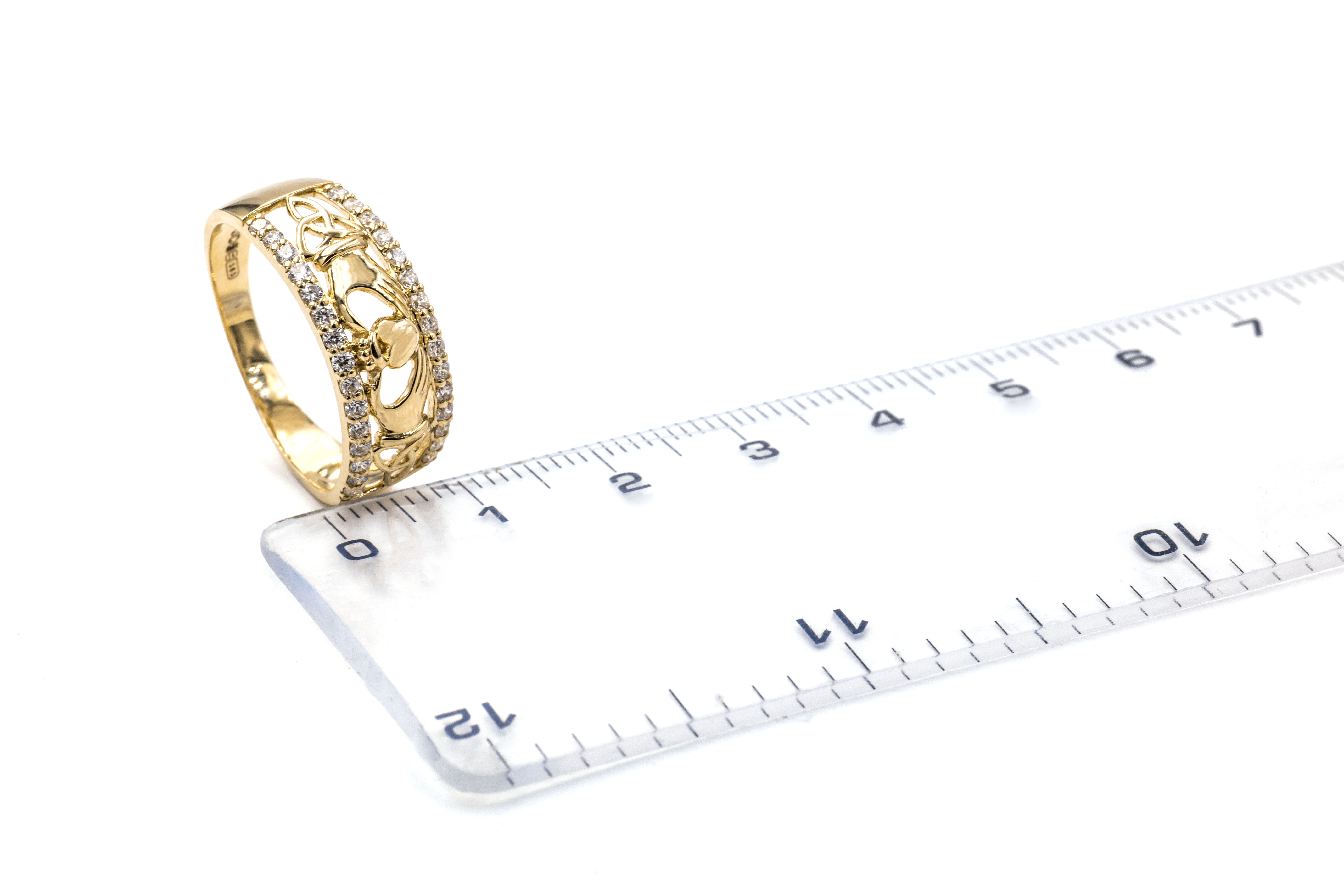 Womens Claddagh & Trinity Knot 10.0mm Ring in 14K Yellow Gold With a Polished Finish