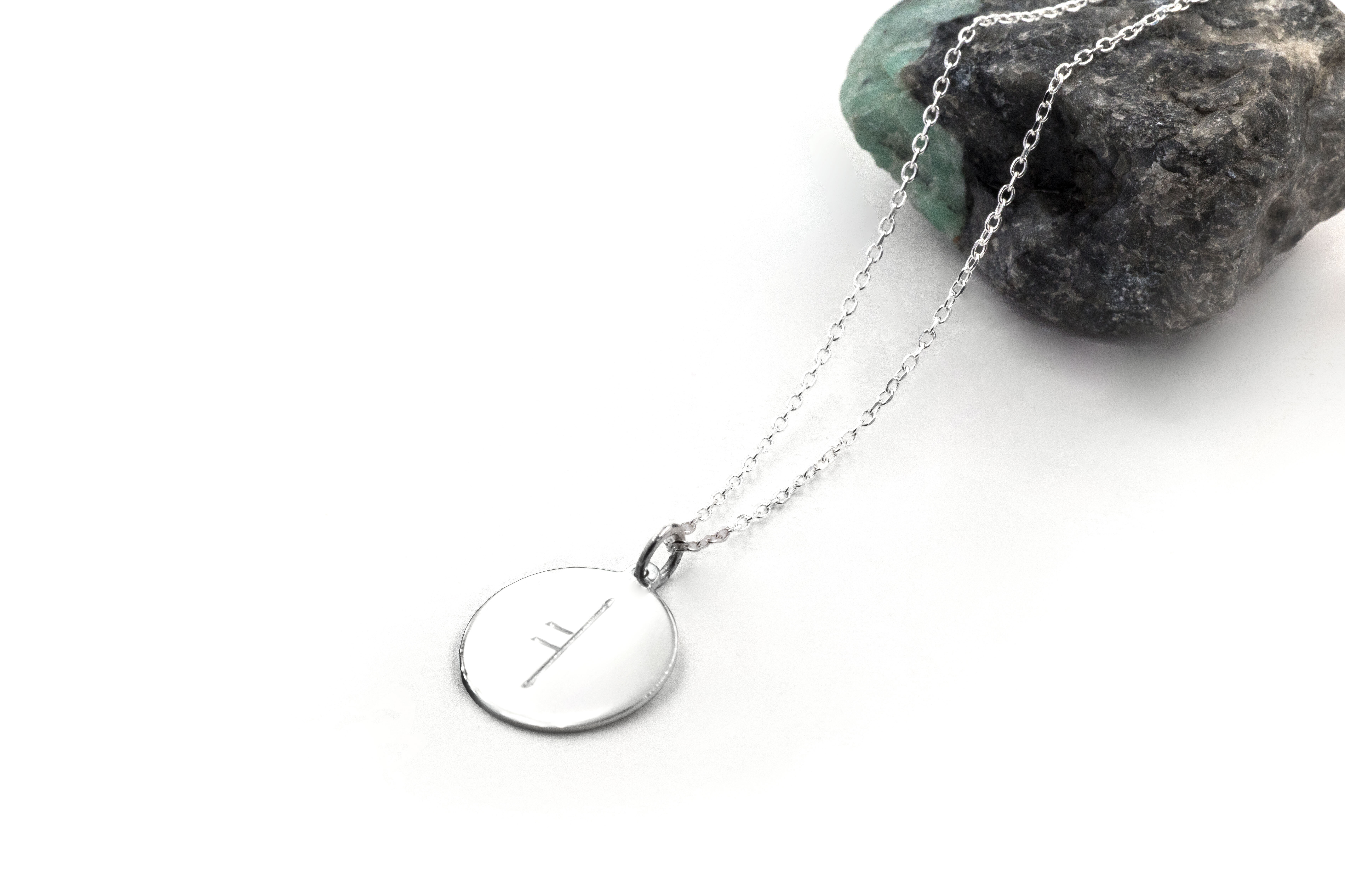 Large Ogham Necklace in Real Sterling Silver