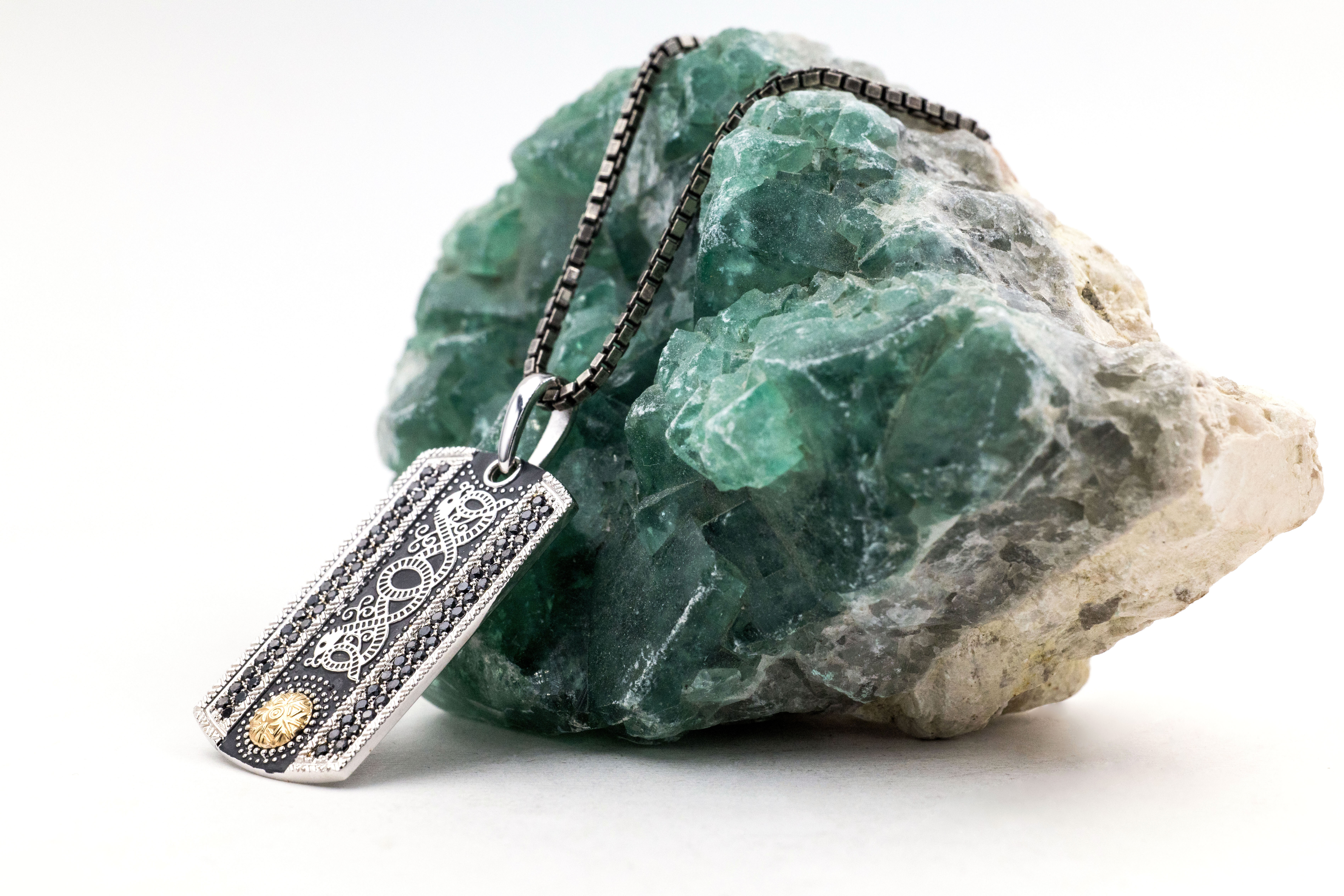 Stone set Celtic Warrior Dog Tag, From Ireland | My Irish Jeweler