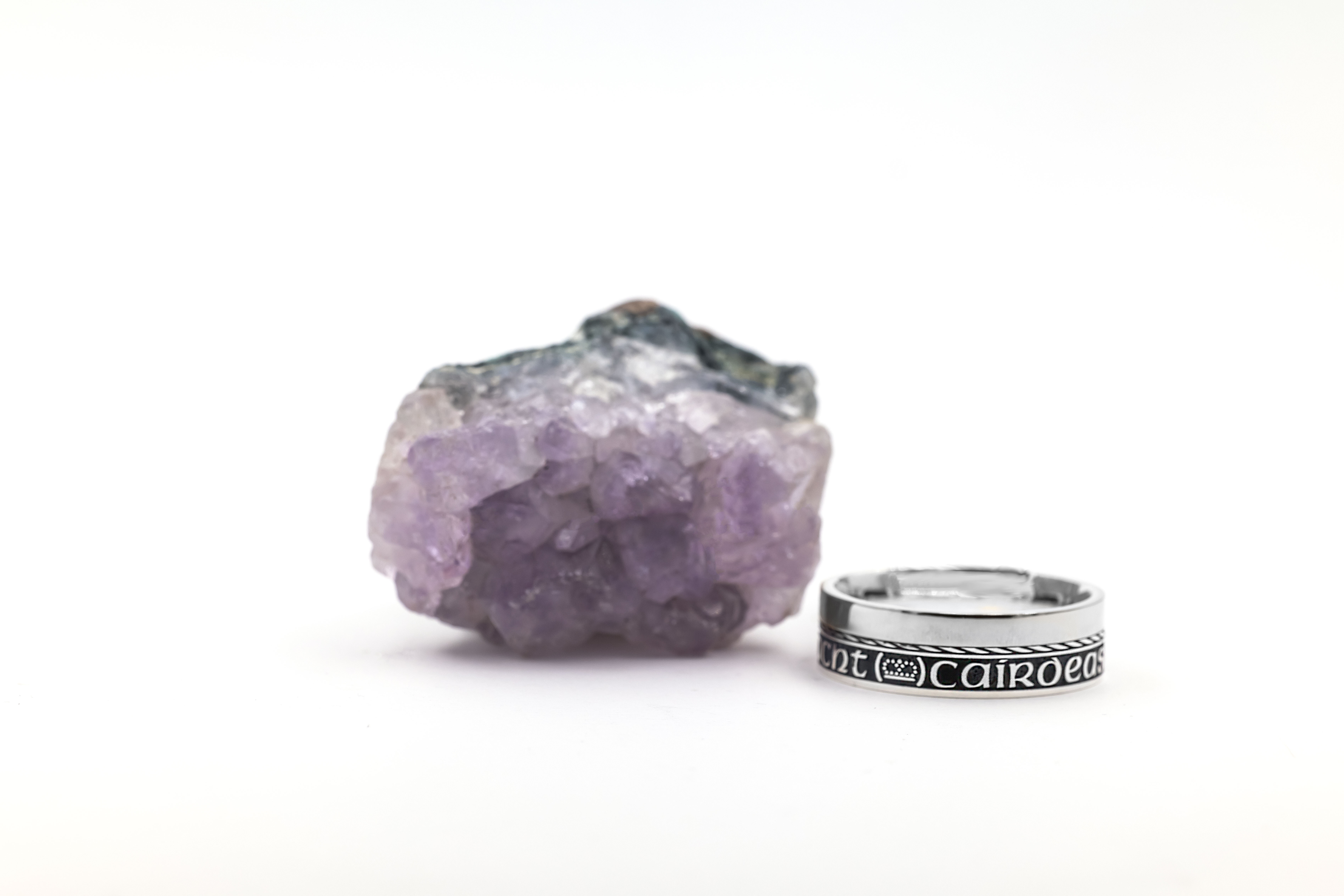 Striking Sterling Silver Gaelic Wedding Ring With a Oxidised Finish