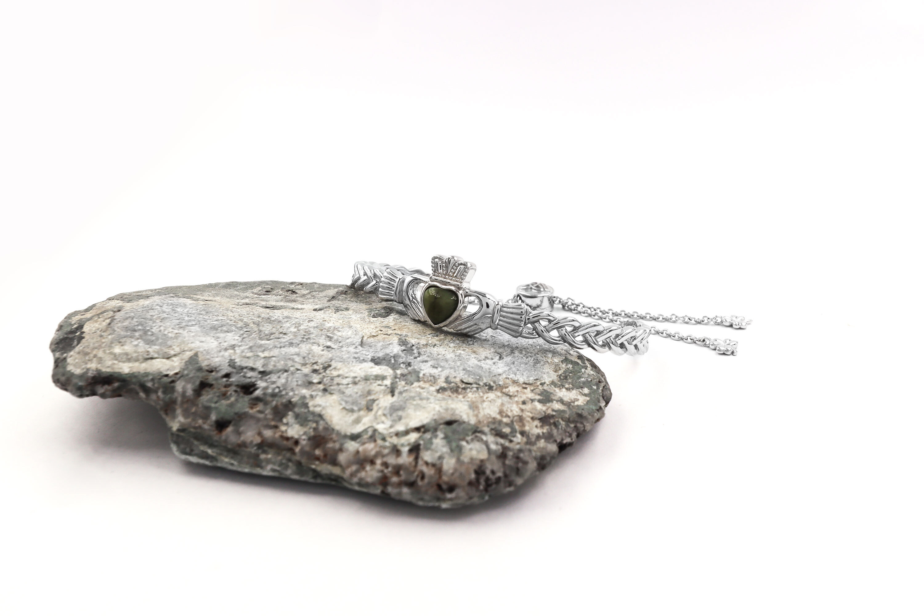 Small Genuine Sterling Silver Claddagh Bracelet For Women