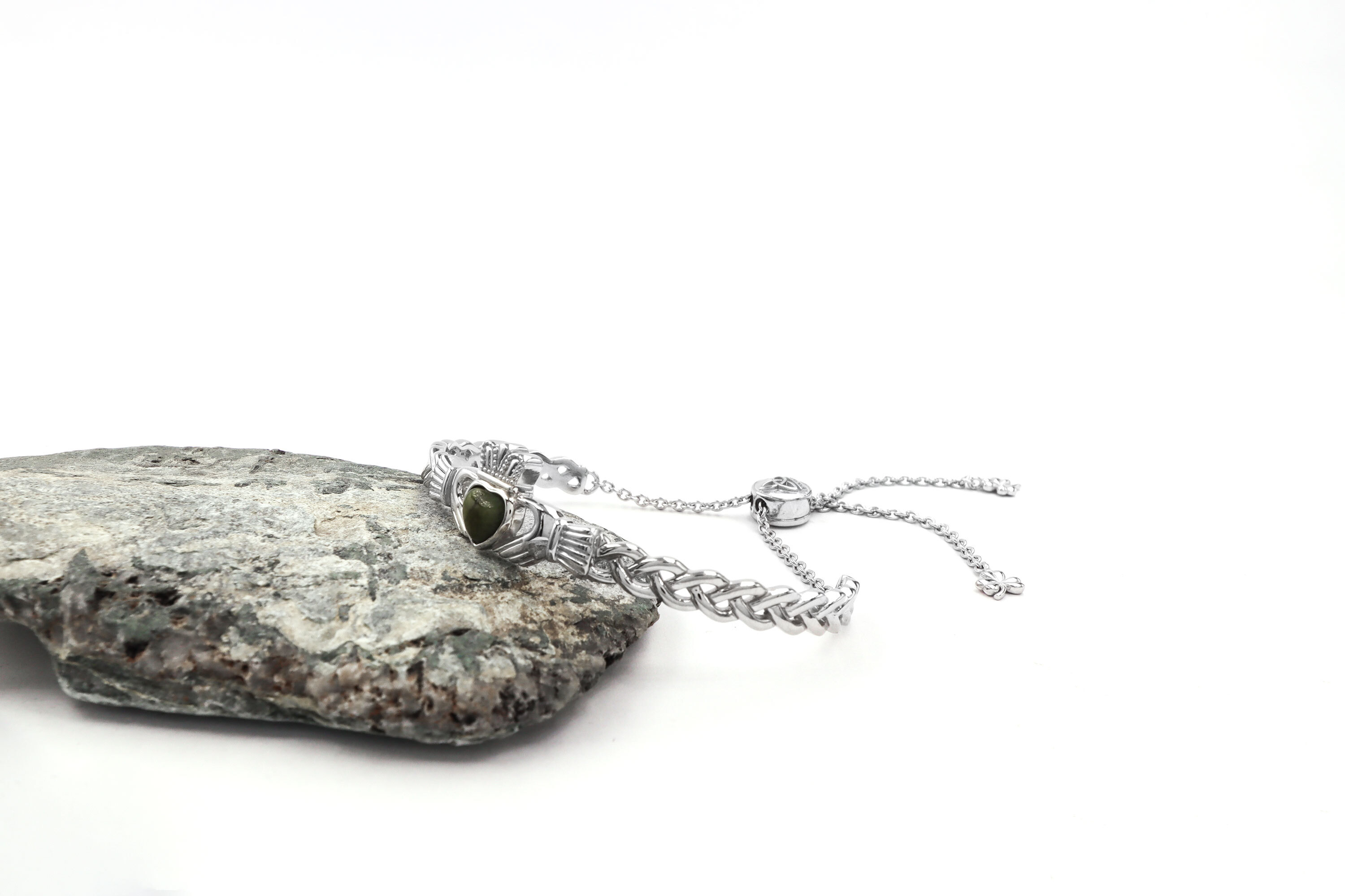 Genuine Sterling Silver Claddagh Bracelet For Women