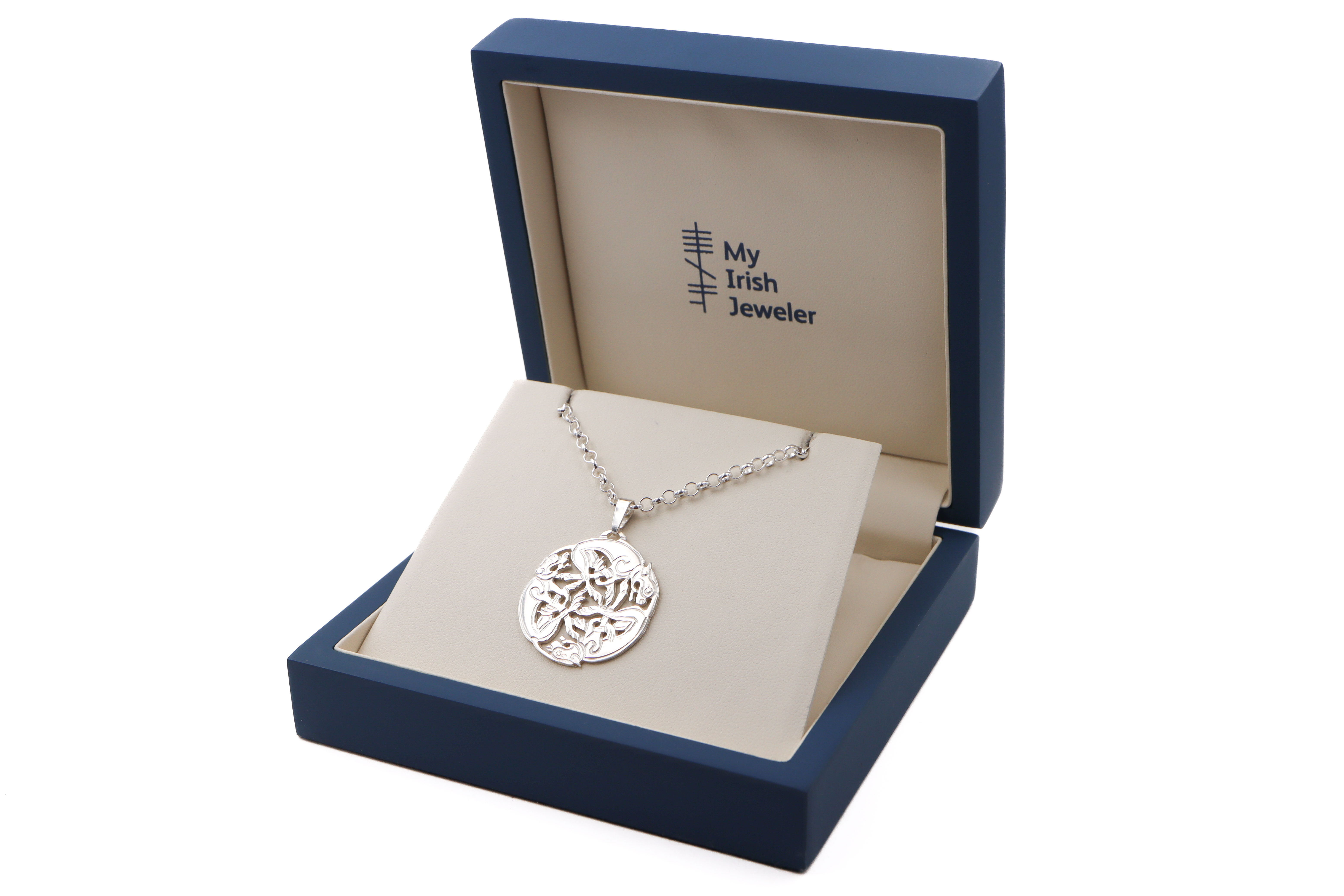 Striking Sterling Silver Book of Kells Necklace For Women. In Luxury Packaging.