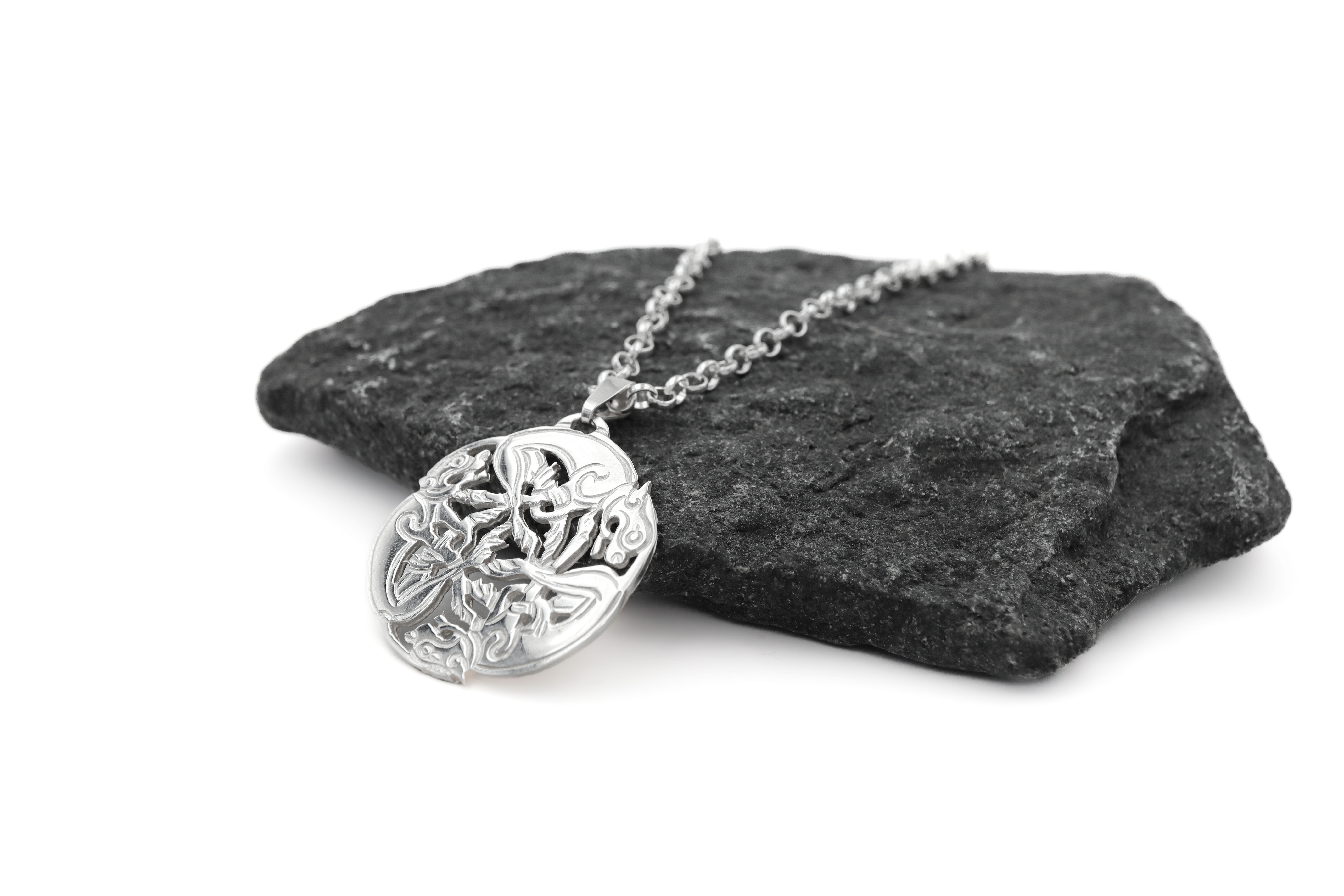 Small Womens Handmade Sterling Silver Book of Kells Necklace