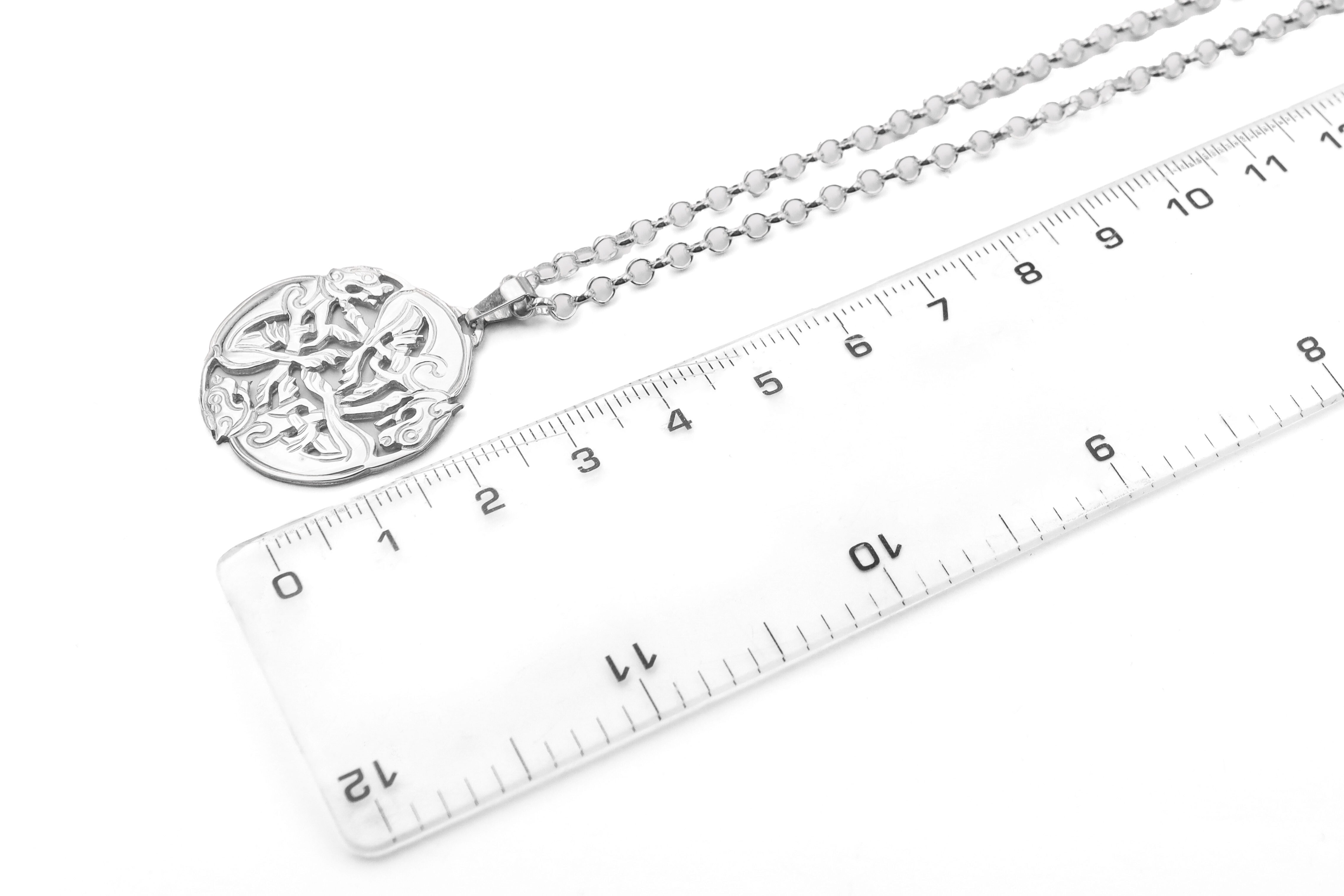 Small Womens Gorgeous Sterling Silver Book of Kells Necklace. Picture For Scale.