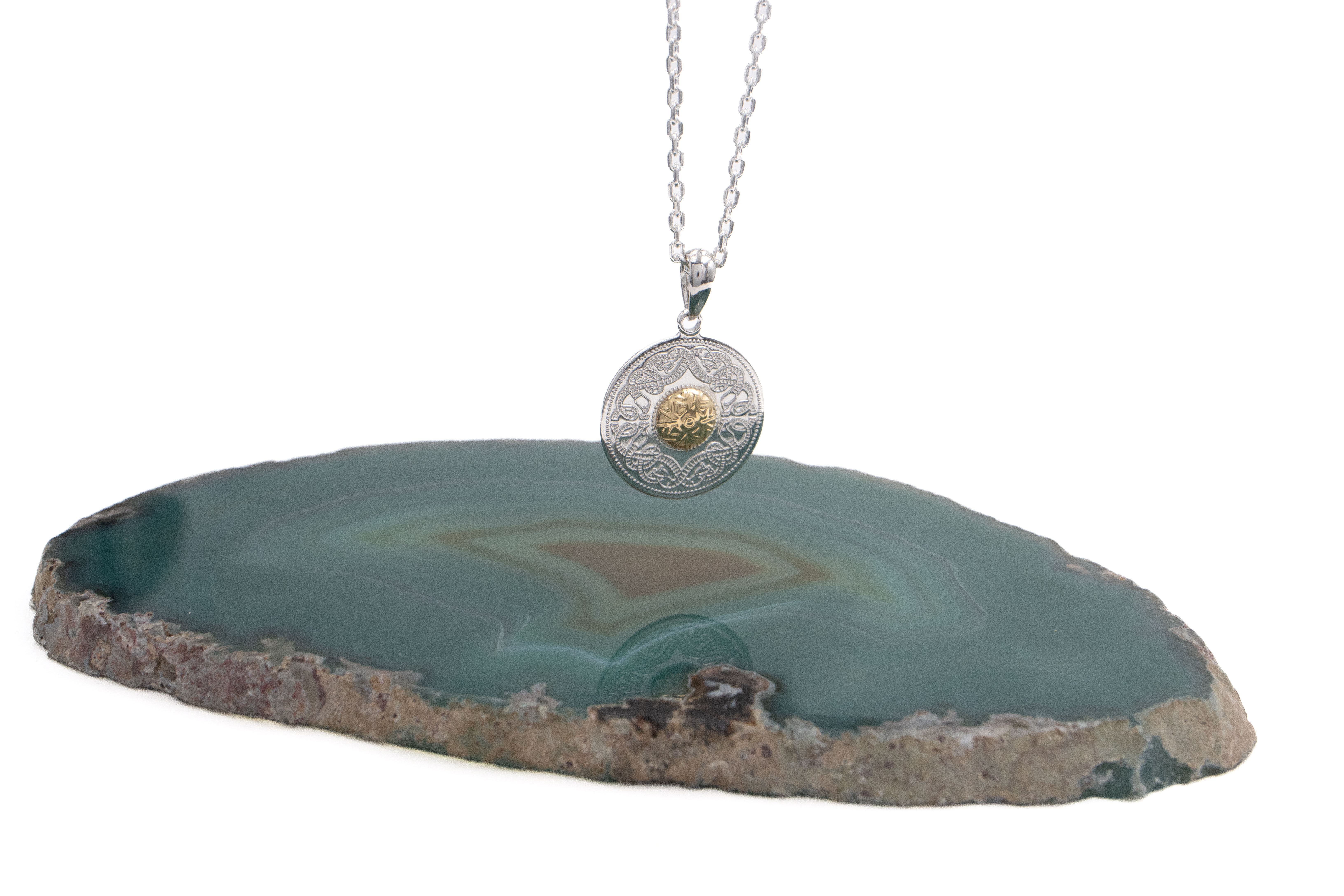 Striking Sterling Silver & 18K Yellow Gold Celtic Warrior Gift Set For Women With a Polished Finish