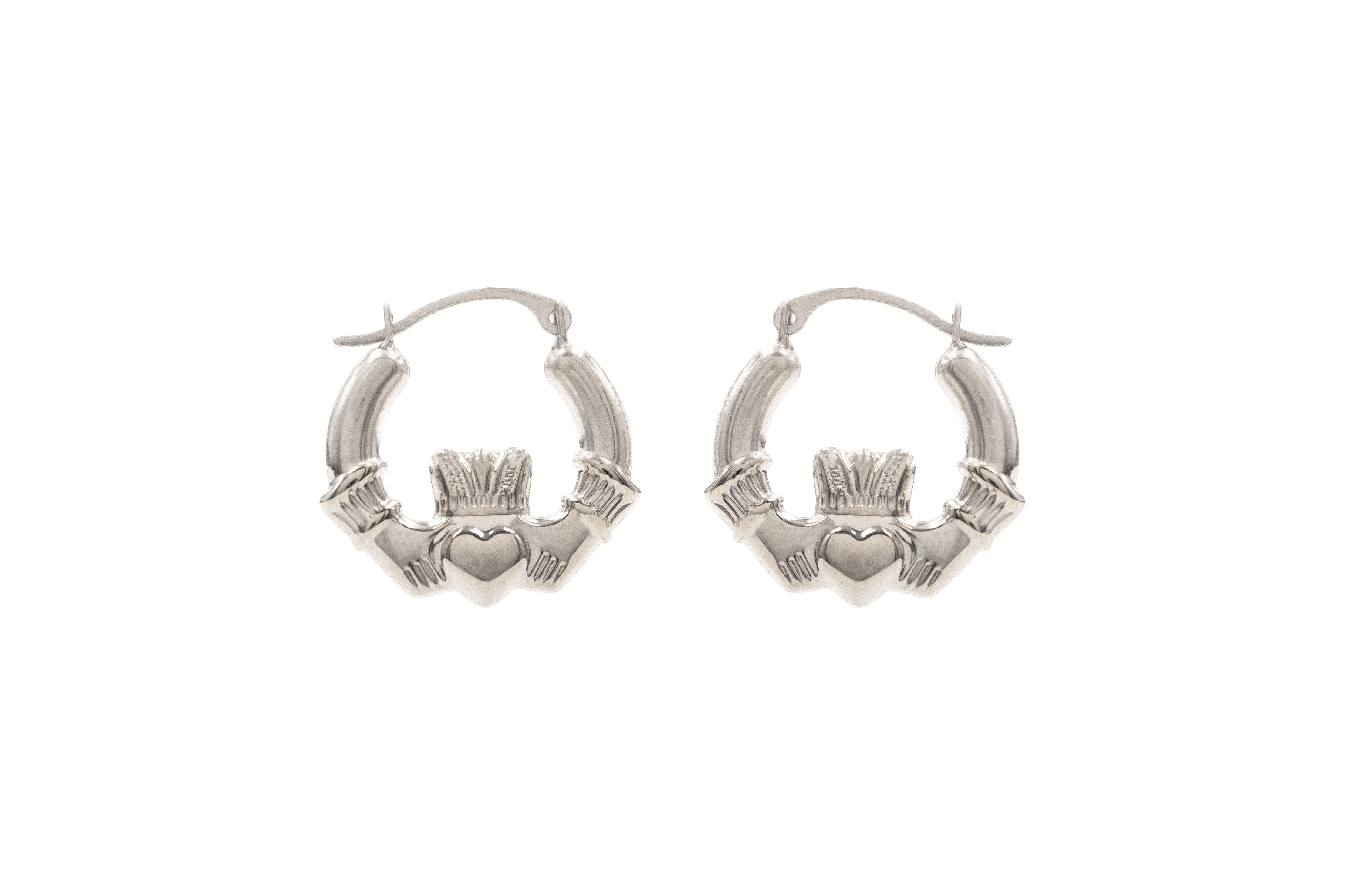 Small Womens Genuine Sterling Silver Claddagh Earrings