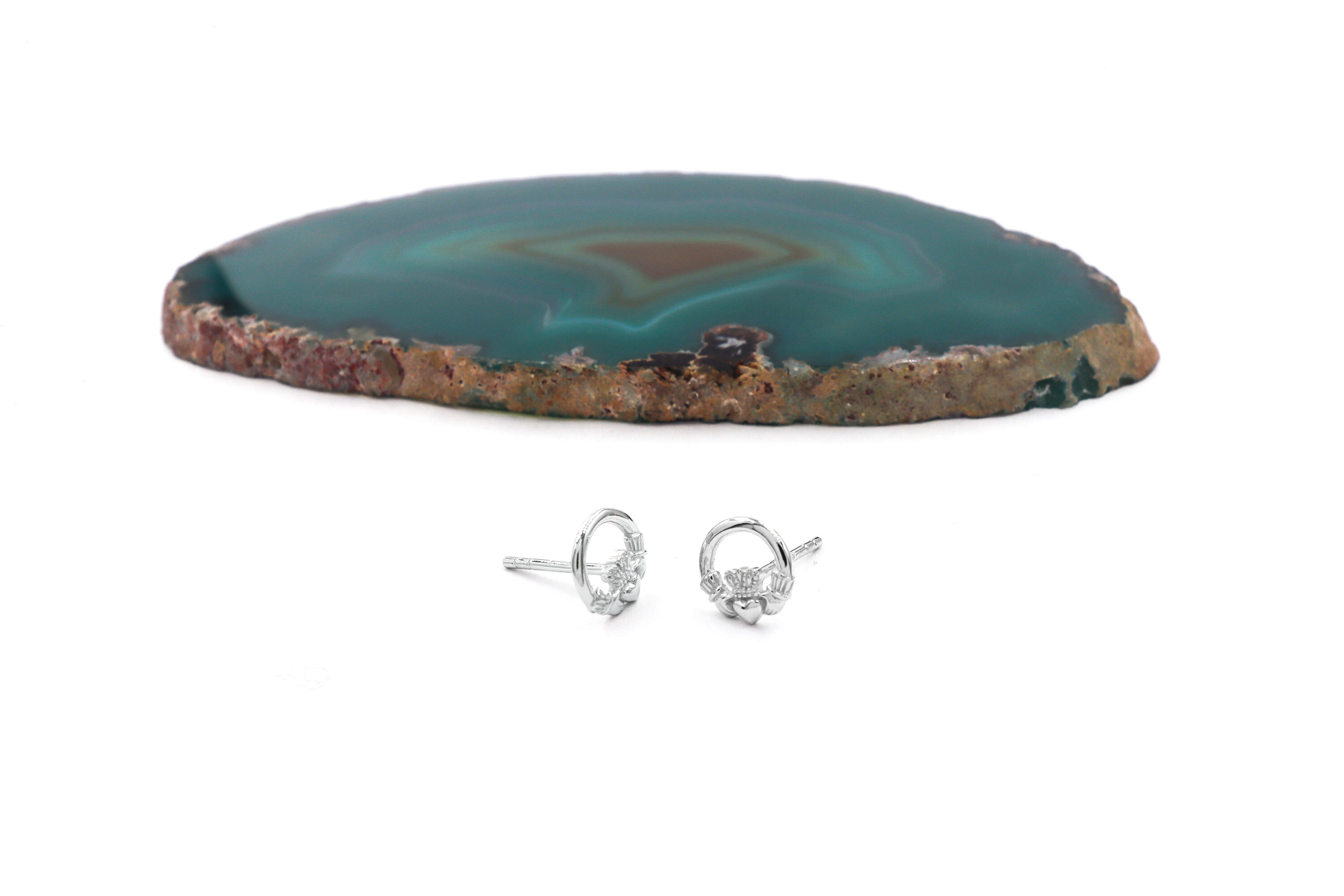 Small Gorgeous Sterling Silver Claddagh Earrings For Women