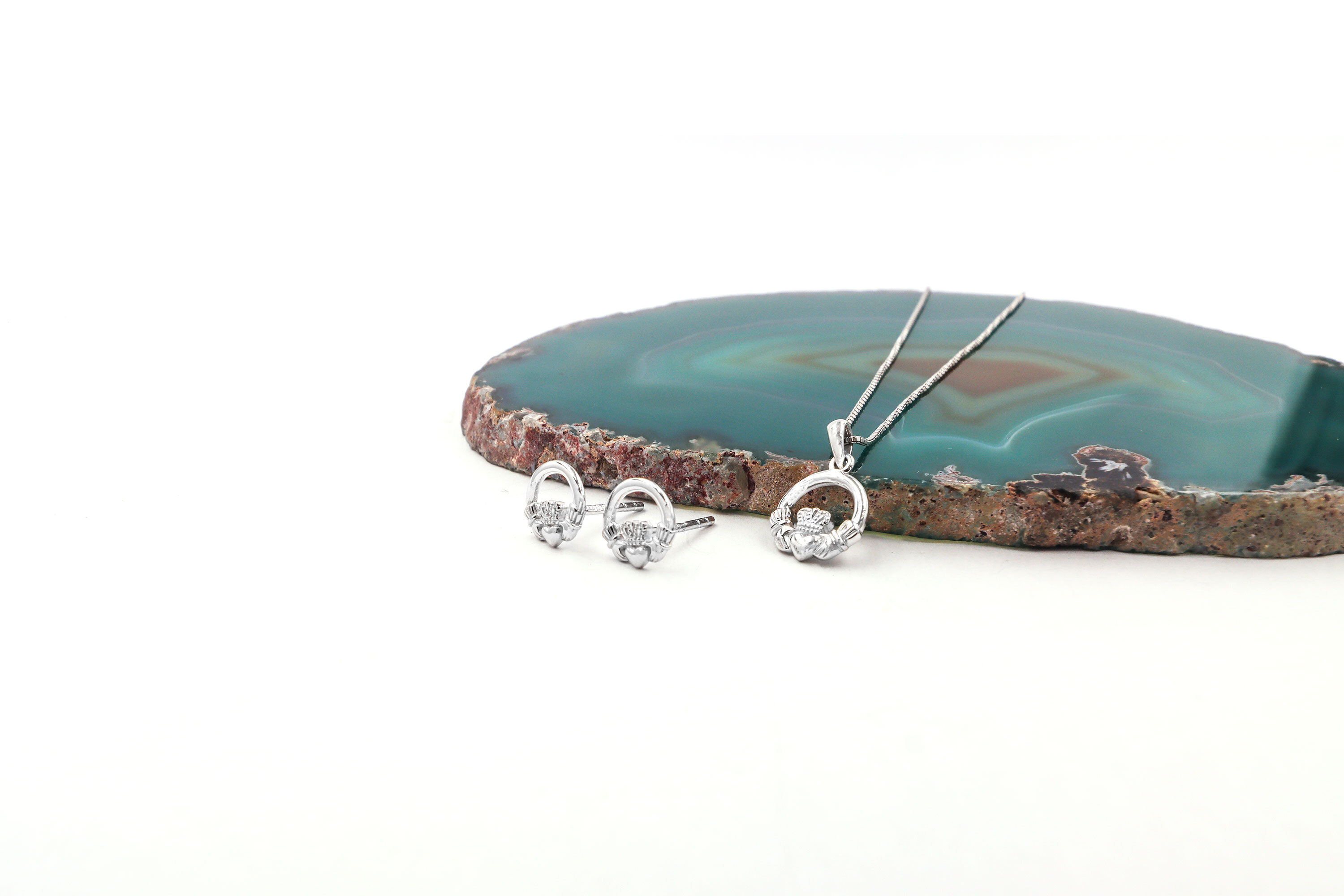 Real Sterling Silver Claddagh Necklace For Kid
