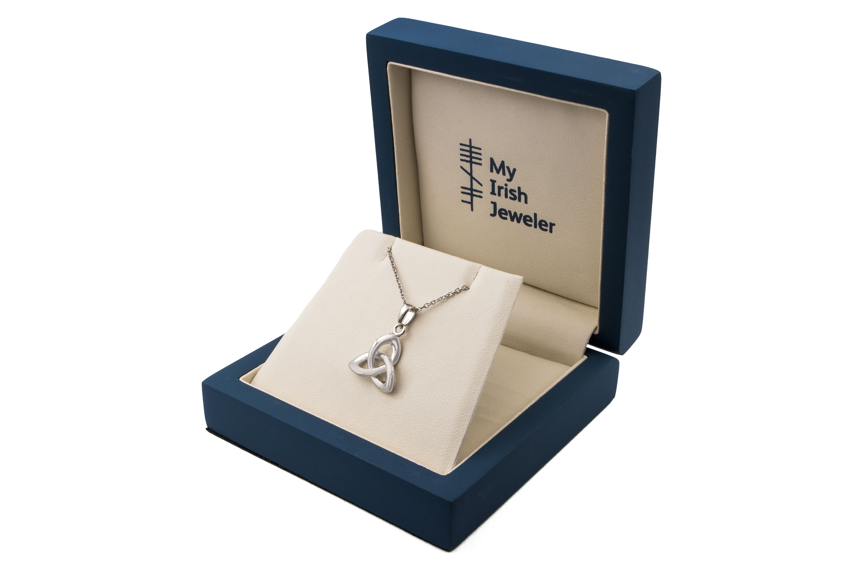 Womens Trinity Knot Necklace in Sterling Silver