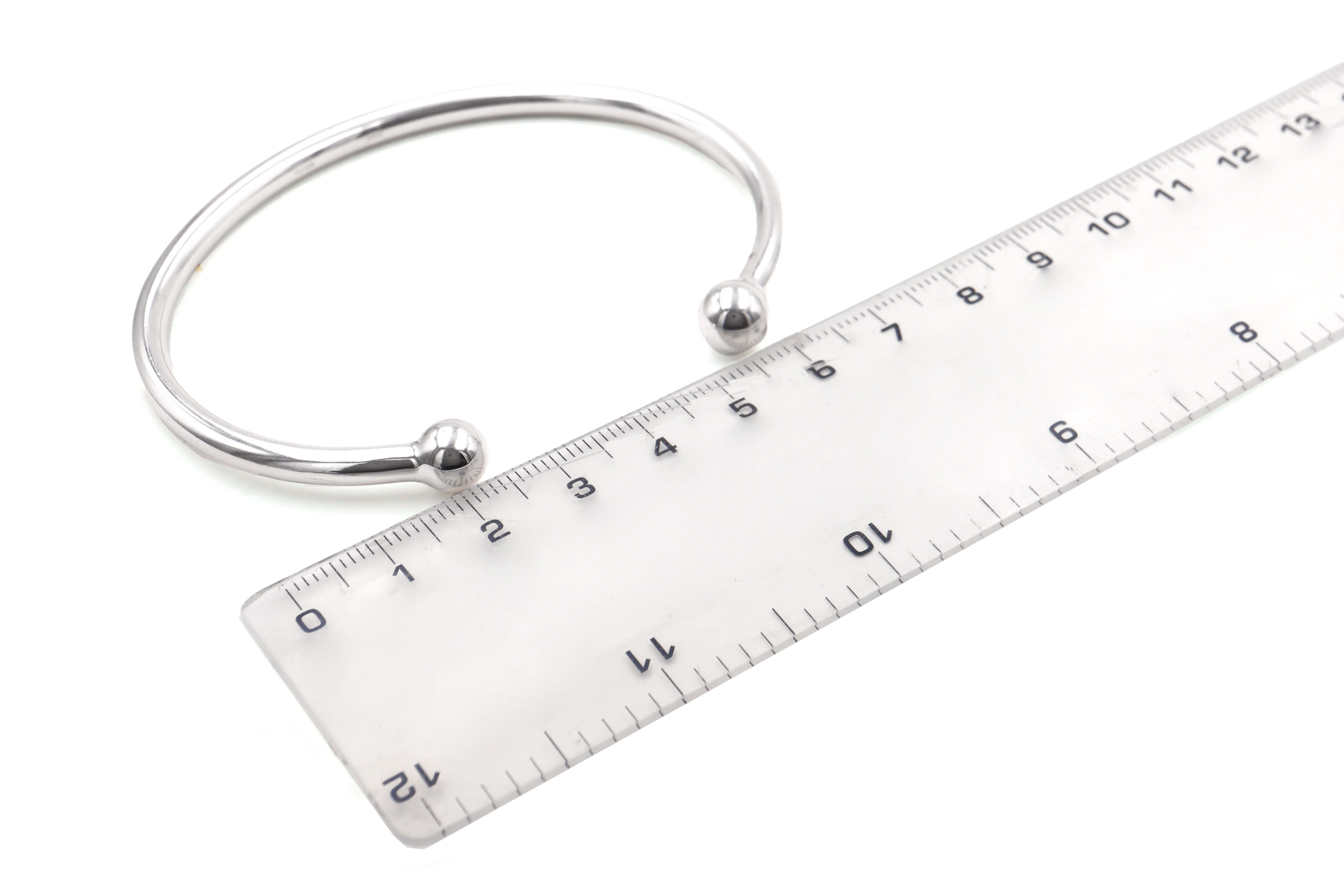 Small Genuine Sterling Silver Gaelic Bangle. Picture For Scale.