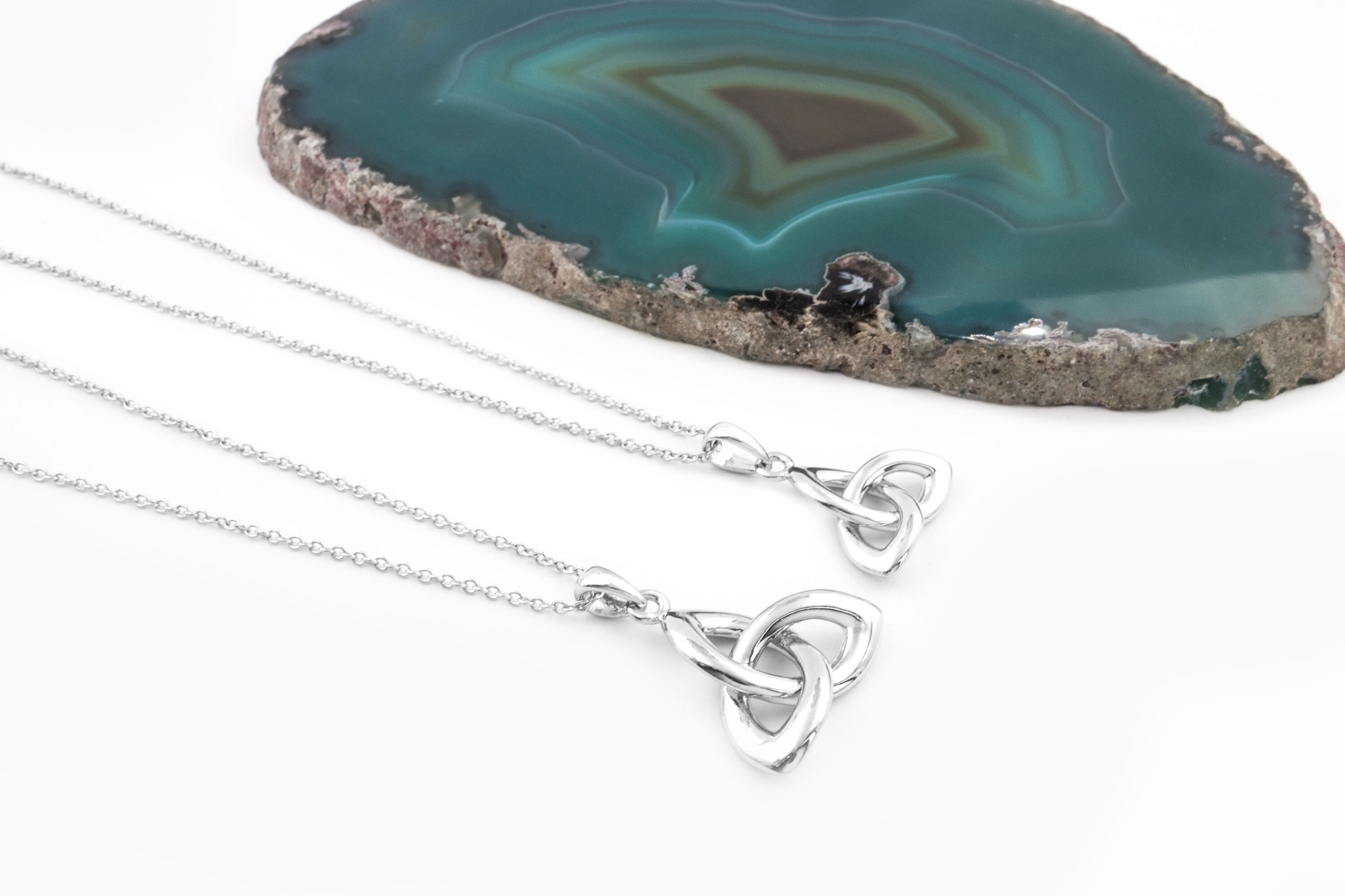 Womens Trinity Knot Necklace in Sterling Silver