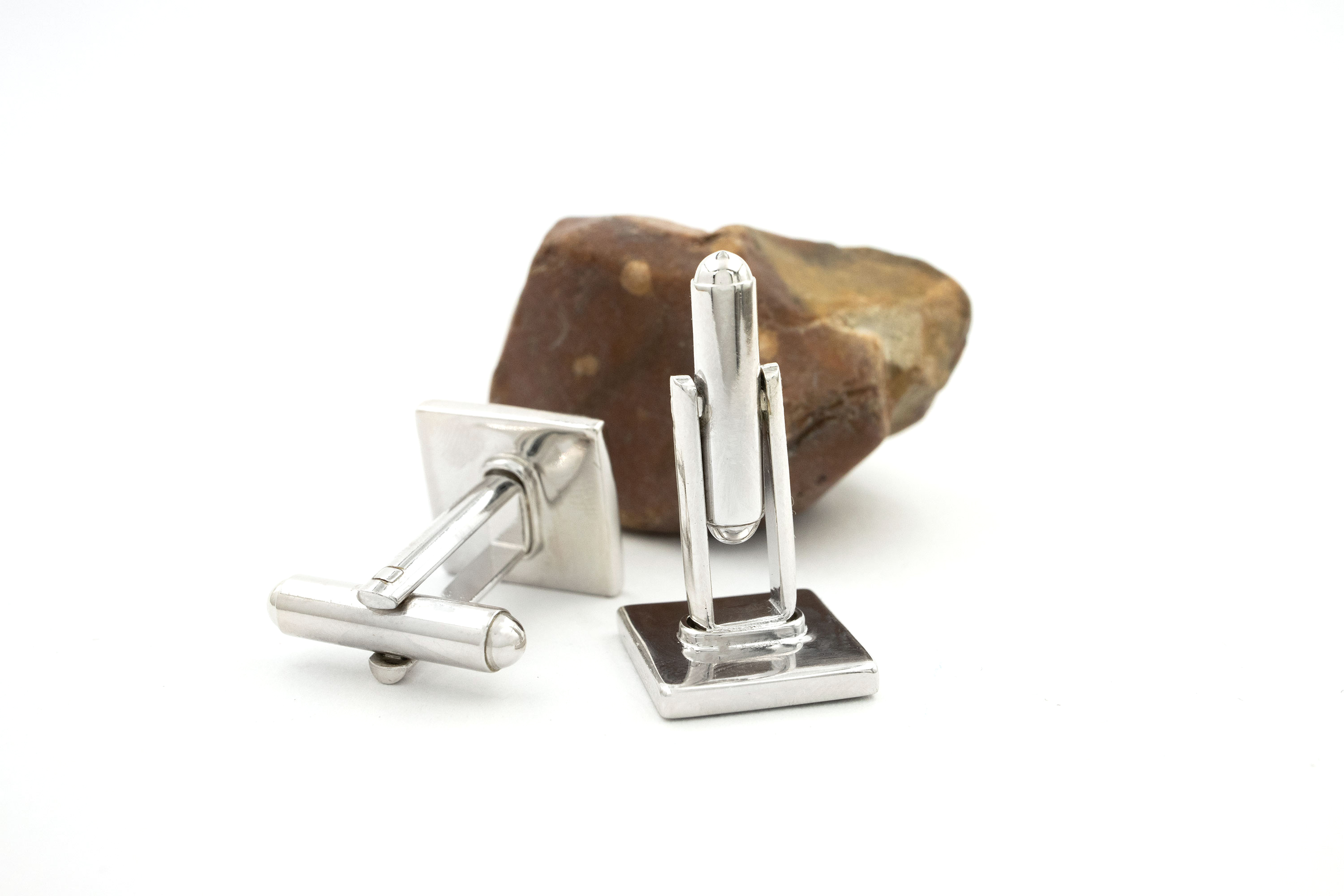 Mens Authentic Silver Plate Connemara Marble Cufflinks
