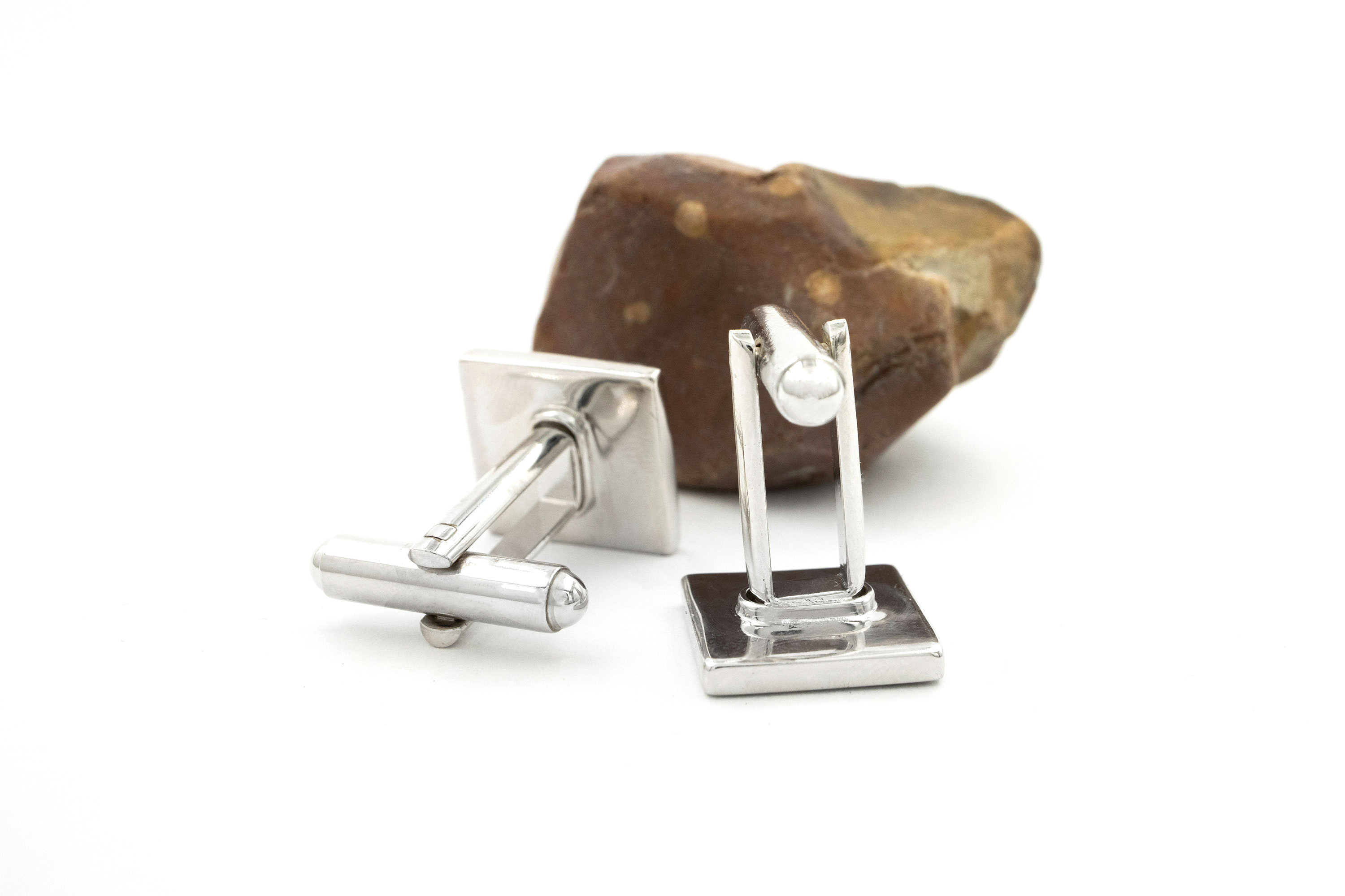 Mens Connemara Marble Cufflinks in Real Silver Plate