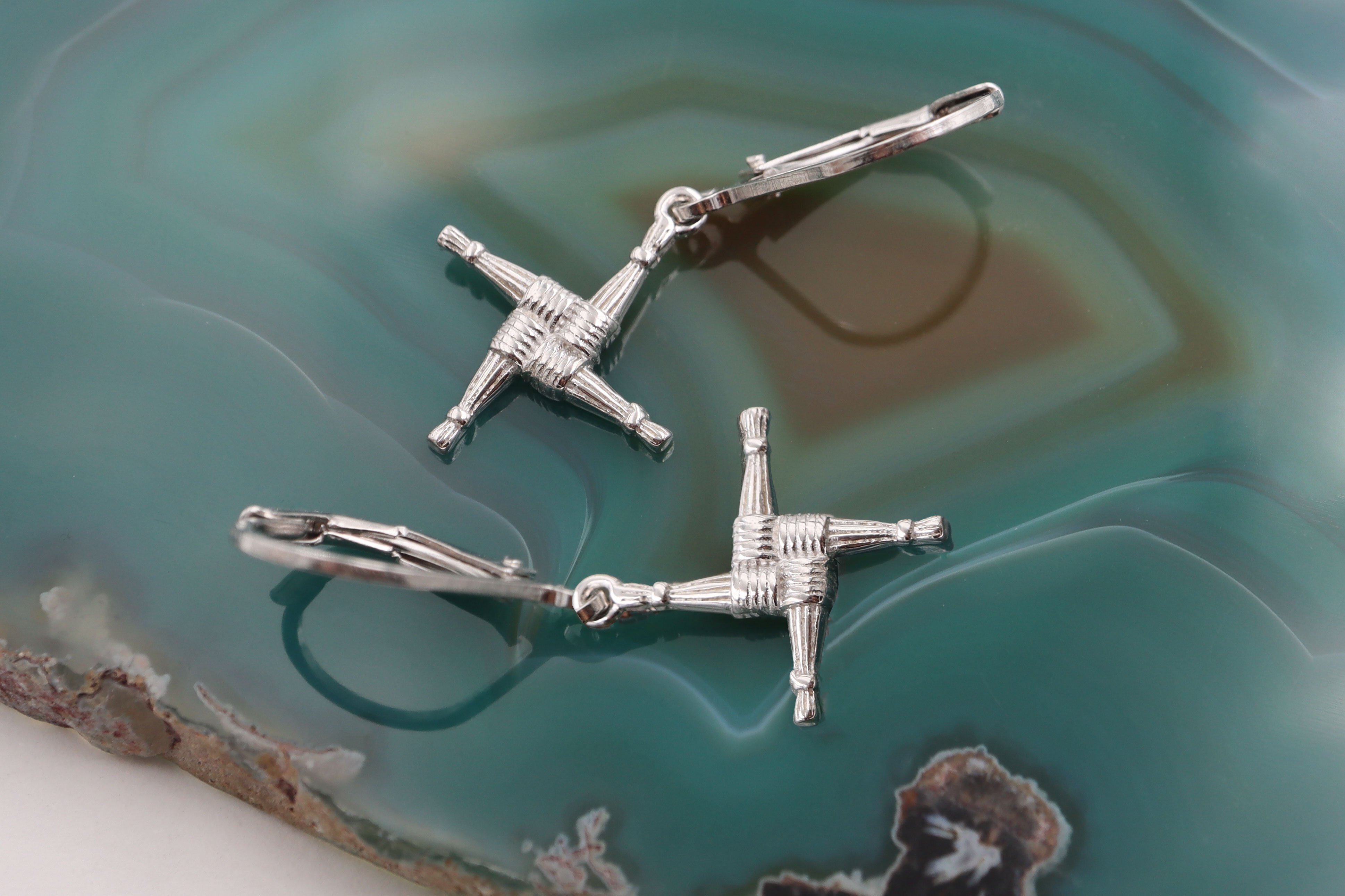 St Brigids Cross Earrings Sku 25104 flat