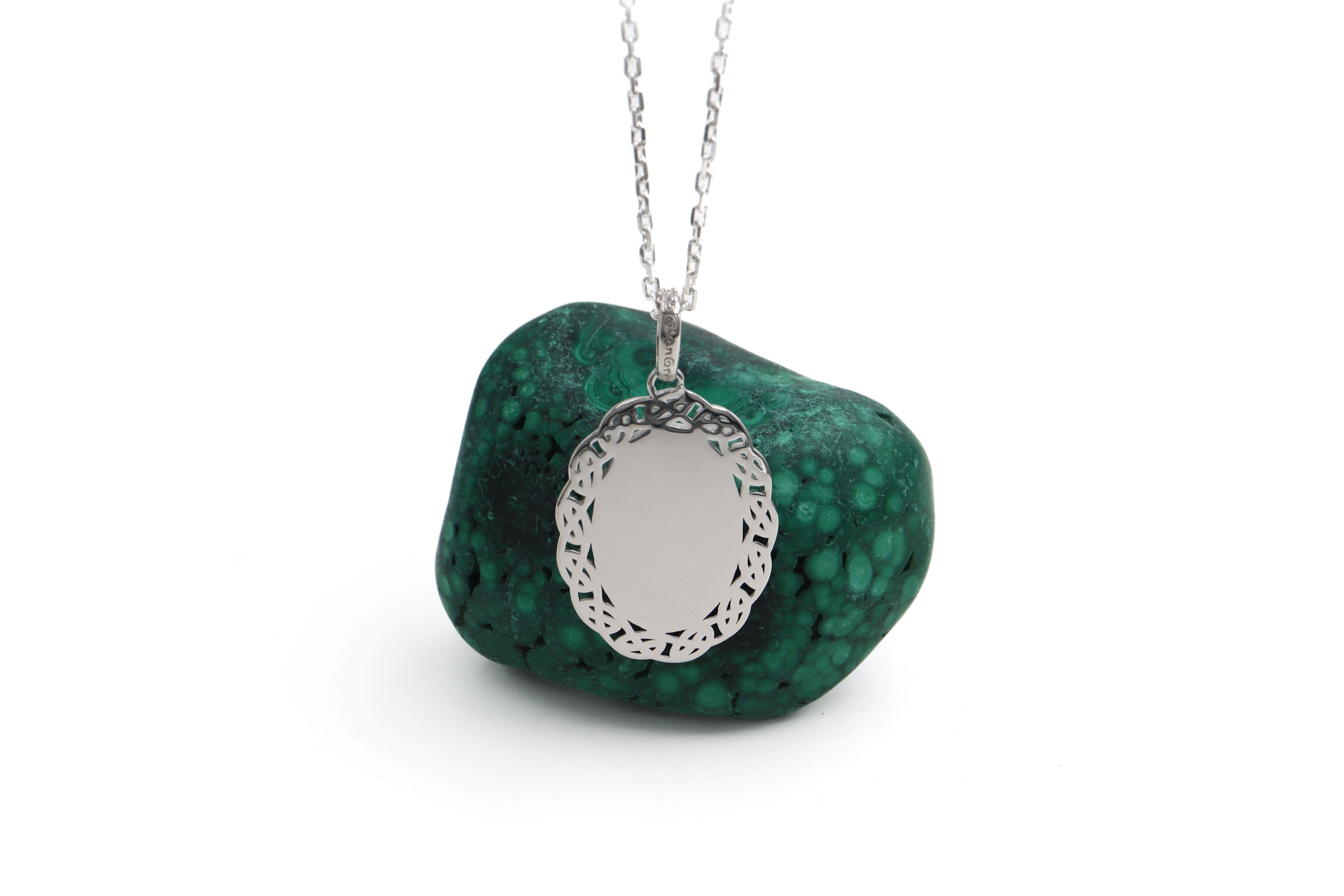 Striking Sterling Silver Medals and Medallions Necklace With a Polished Finish. Picture Of The Back.