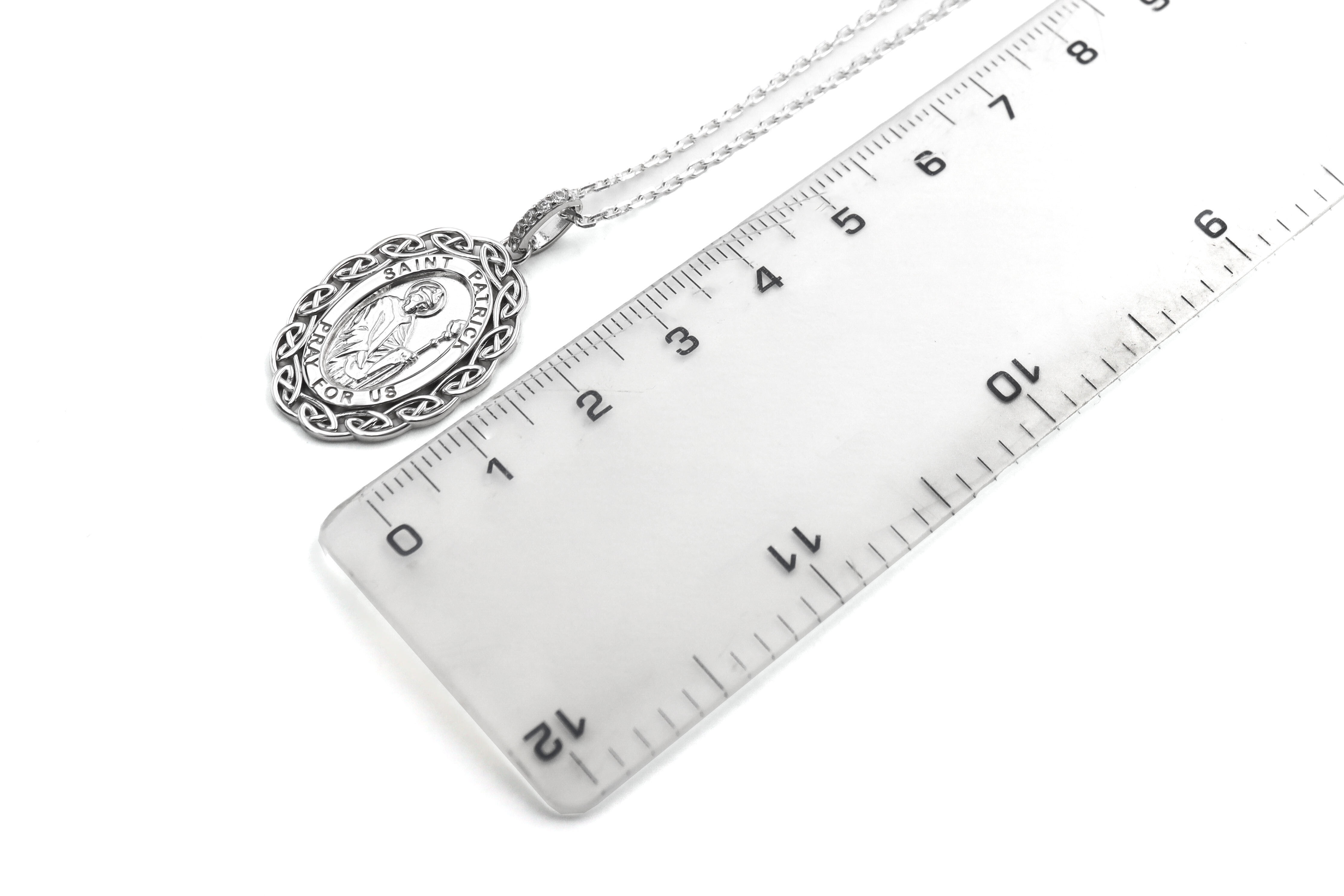 Genuine Sterling Silver Medals and Medallions Necklace With a Polished Finish. Picture For Scale.