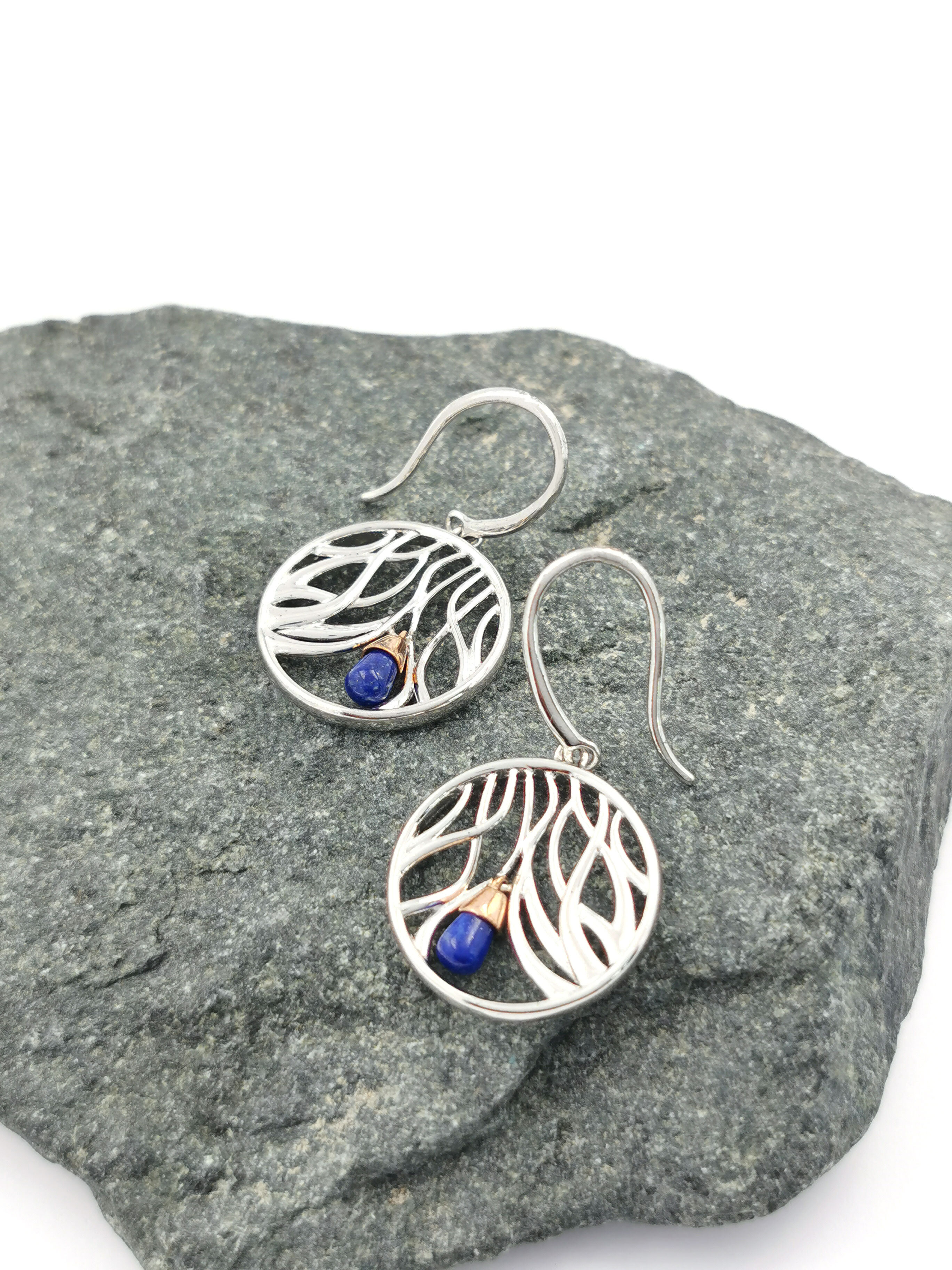 Irish Sterling Silver & 10K Rose Gold Celtic Knot Earrings For Women