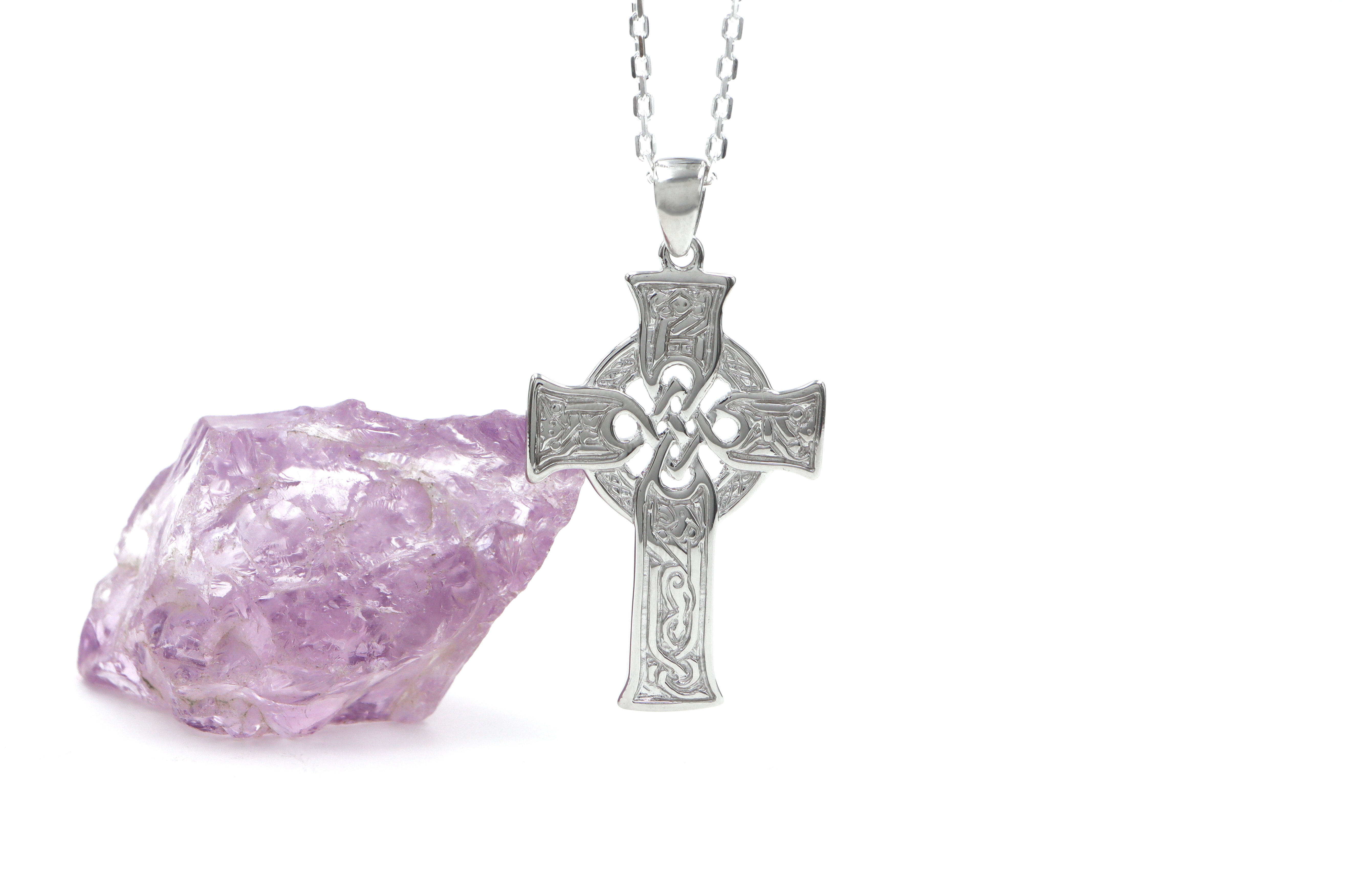 Striking Sterling Silver Celtic Cross Necklace