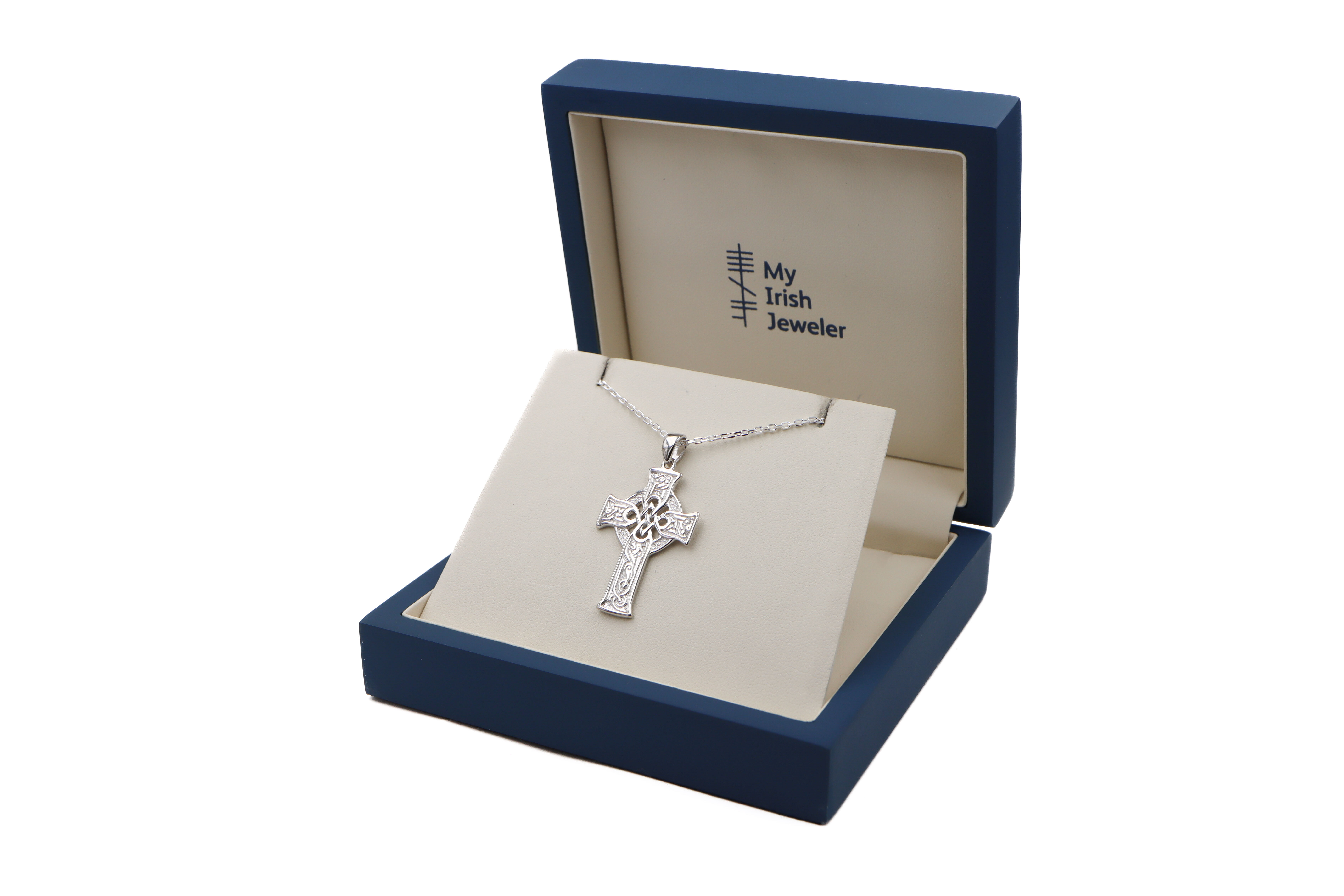 Attractive Sterling Silver Celtic Cross Necklace. In Luxury Packaging.