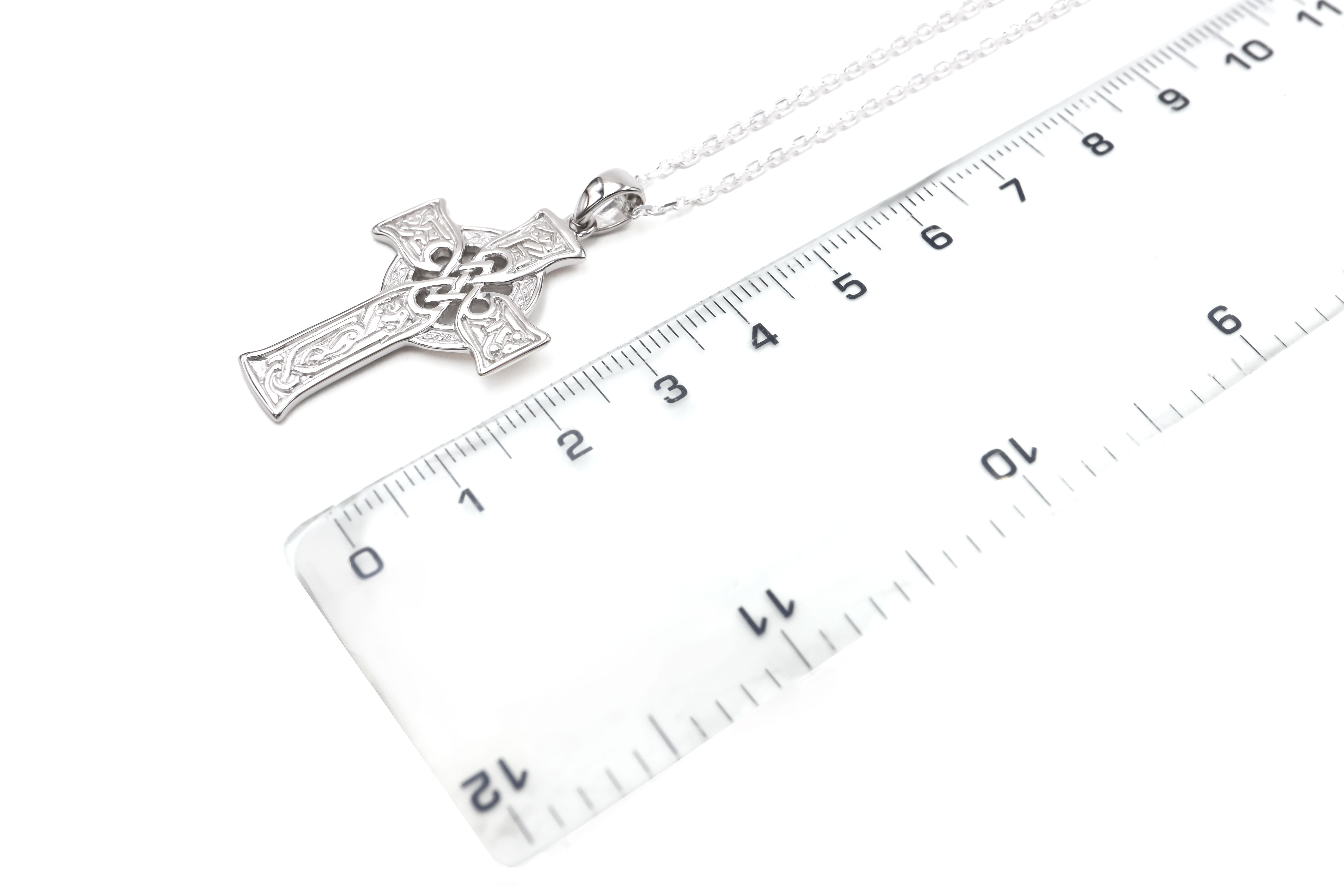 Genuine Sterling Silver Celtic Cross Necklace. Picture For Scale.