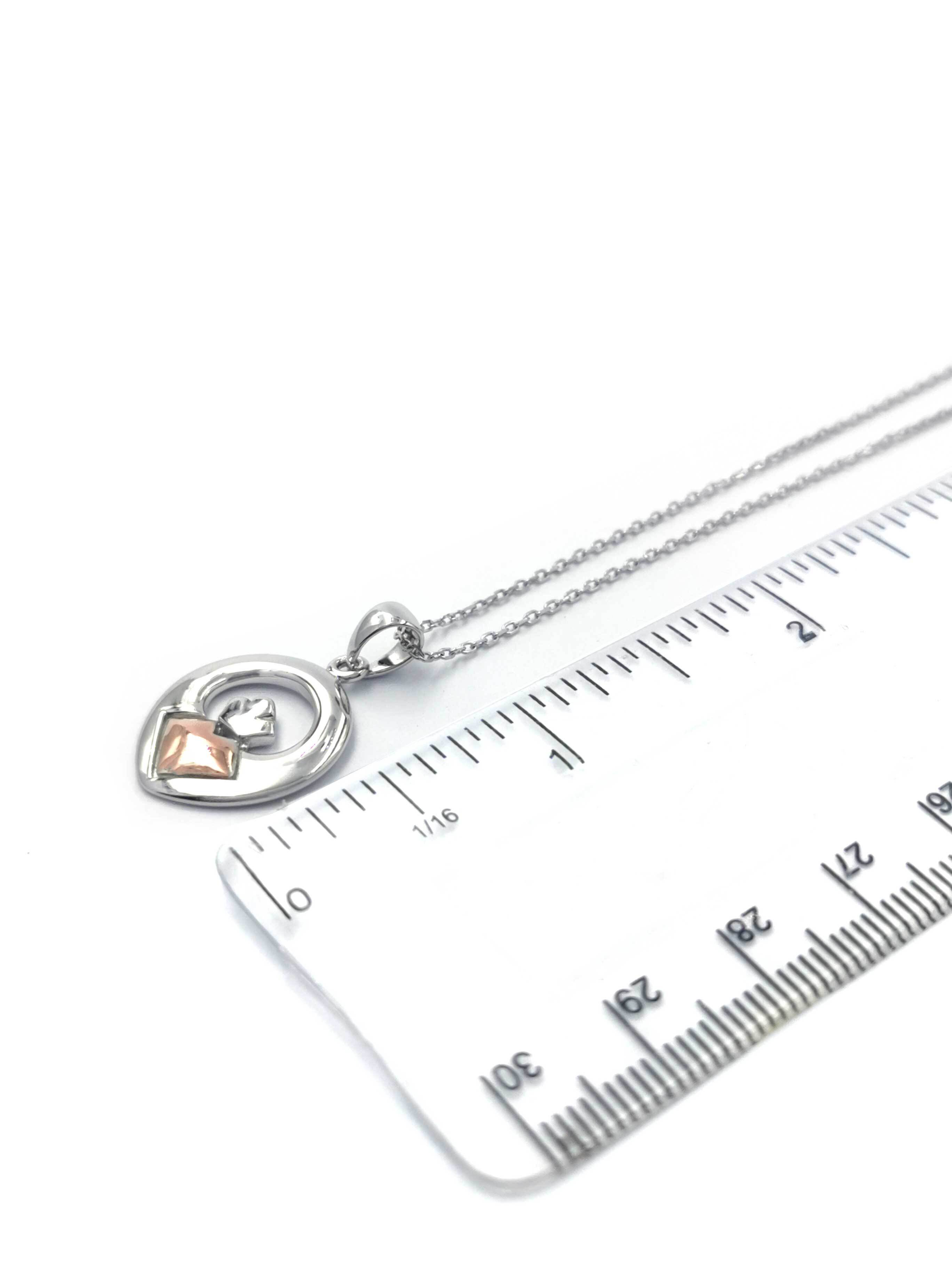 Womens Claddagh & Irish Gold Necklace in Real Sterling Silver & Rose Gold