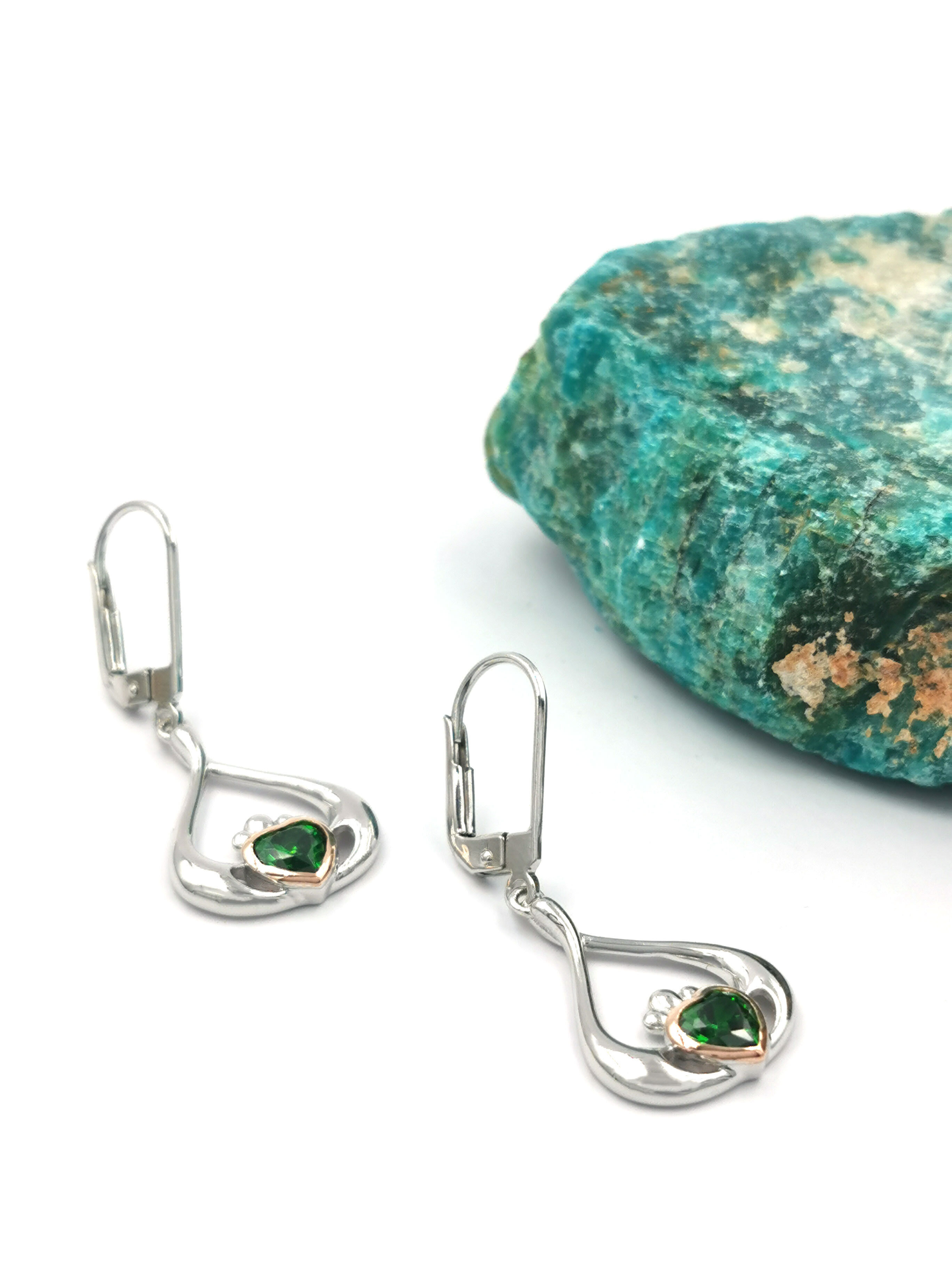 Womens Claddagh & Irish Gold Gift Set in Sterling Silver & Rose Gold