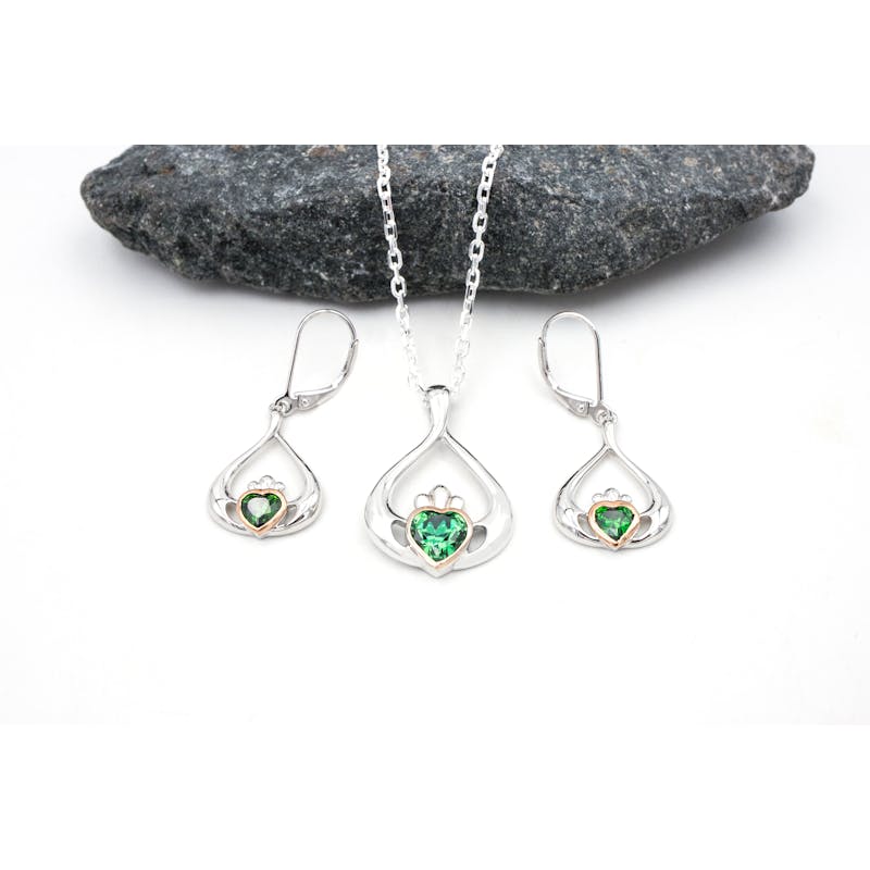 Claddagh & Irish Gold - Pendant and Matching Earrings