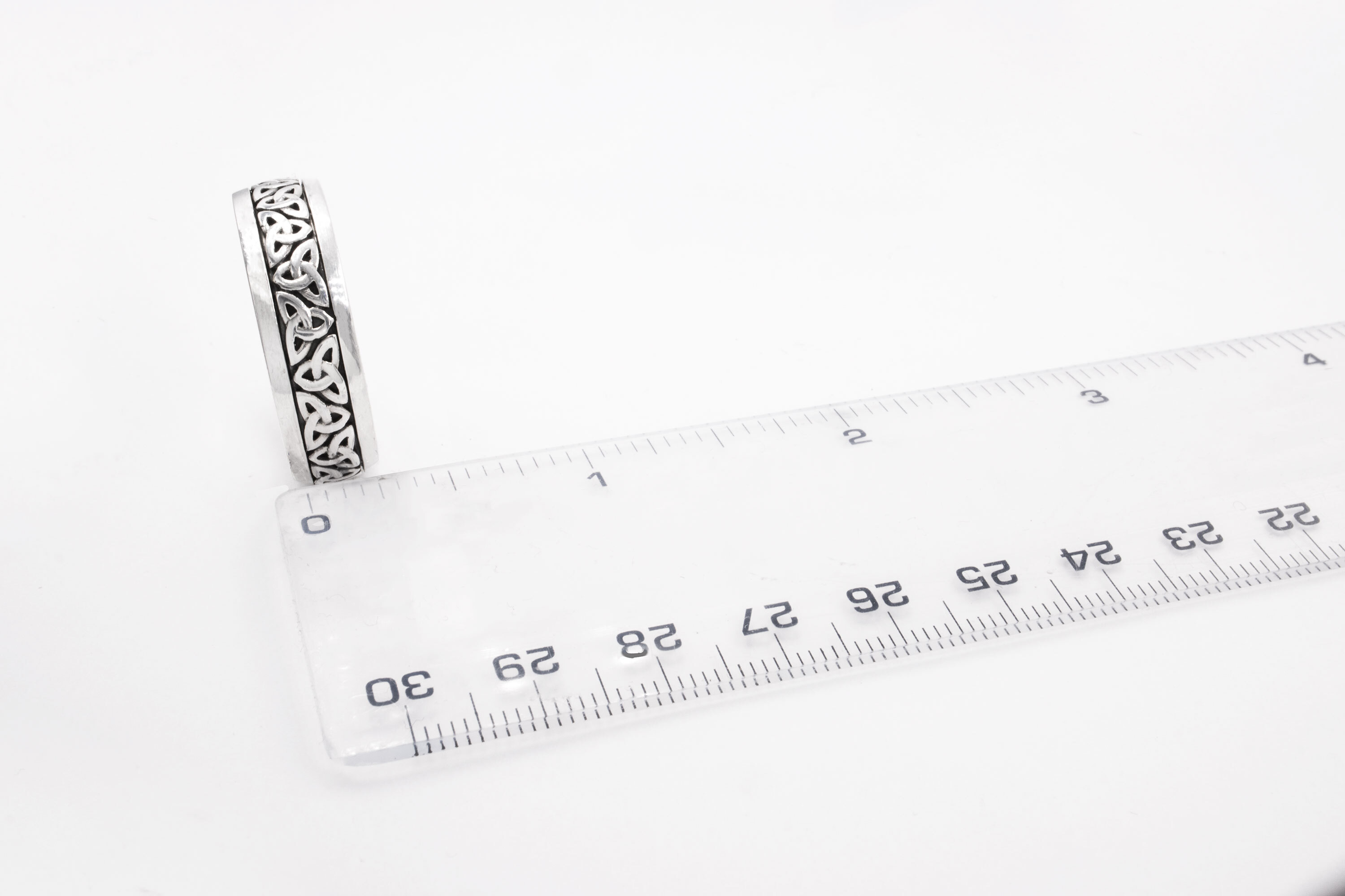 Attractive Sterling Silver Celtic Knot & Trinity Knot 6.0mm Ring With a Oxidized Finish