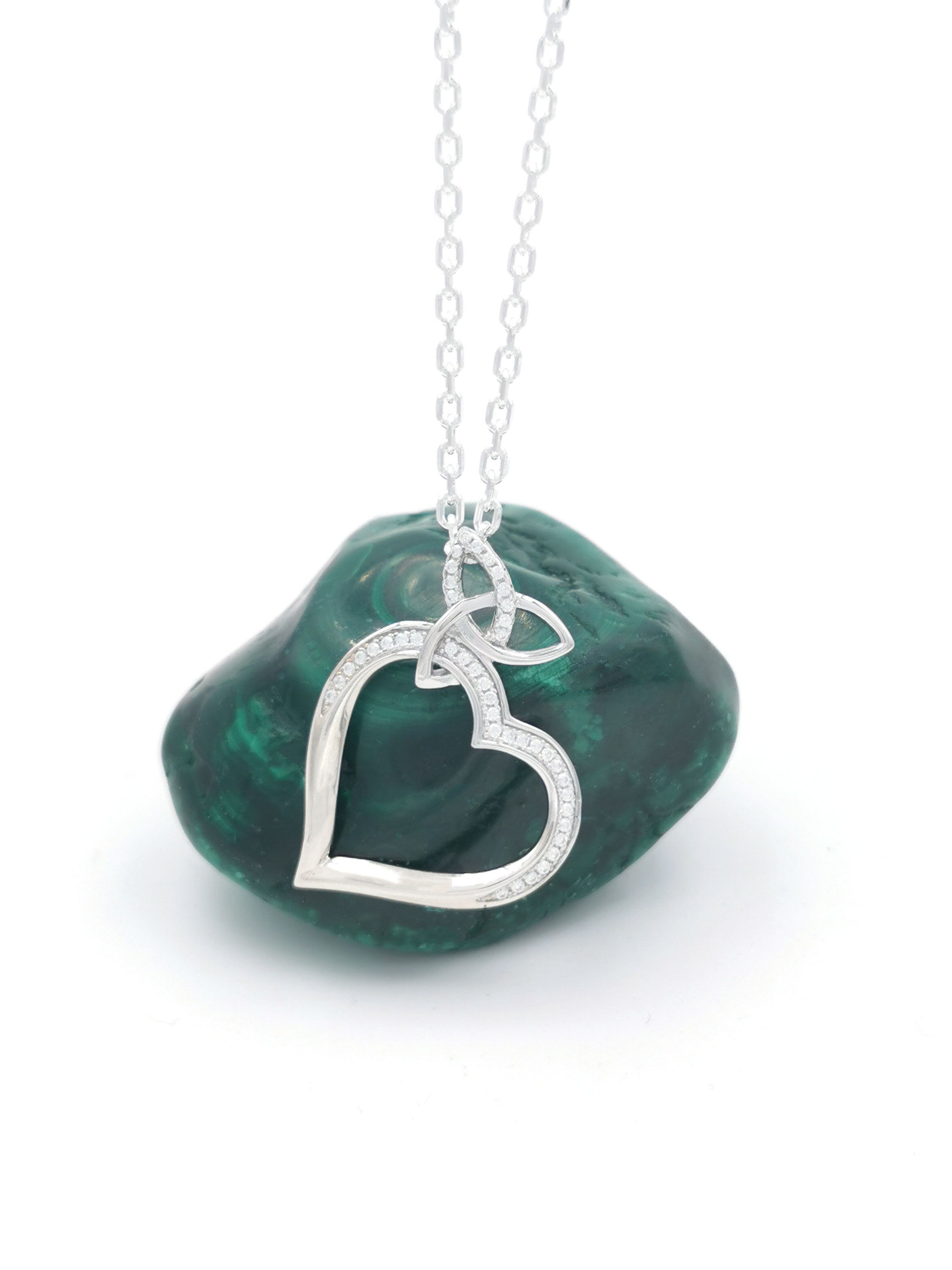 Real Sterling Silver Trinity Knot Necklace For Women