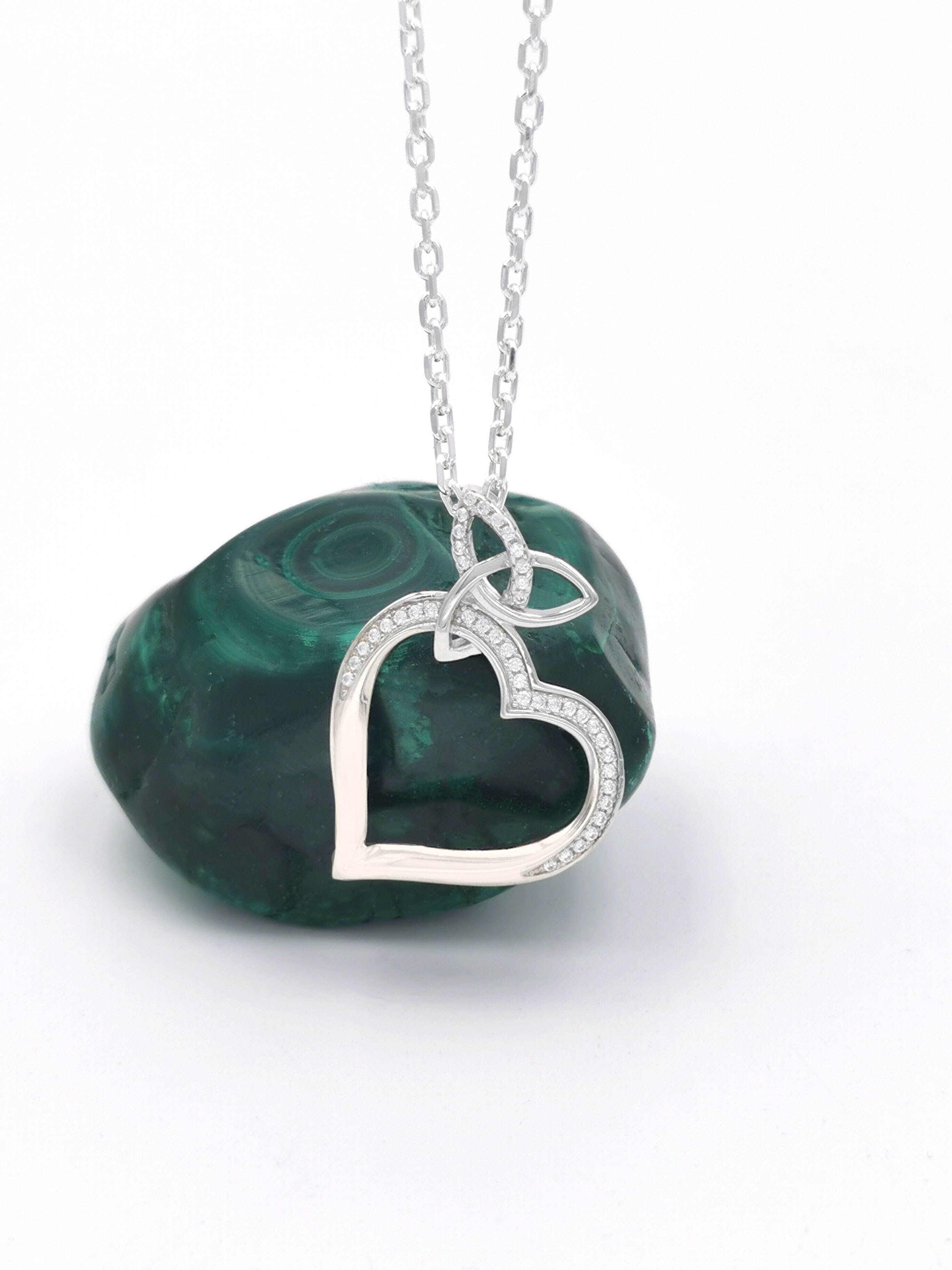 Irish Sterling Silver Trinity Knot Necklace For Women